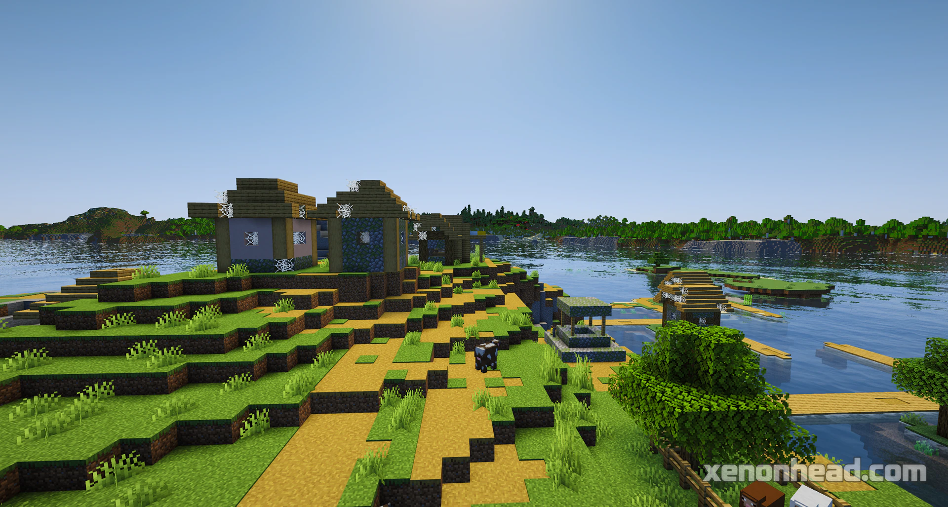 A spooky zombie village completely isolated on a small ocean island