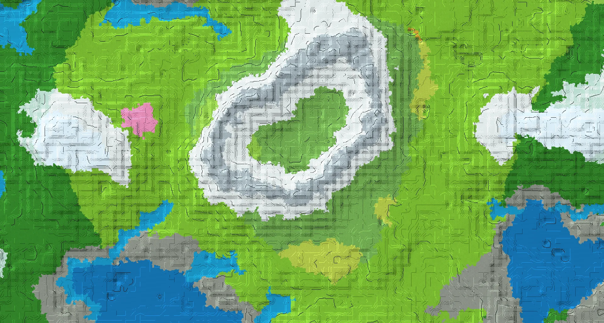 Seed map — Plains biome inside a snowy mountain
