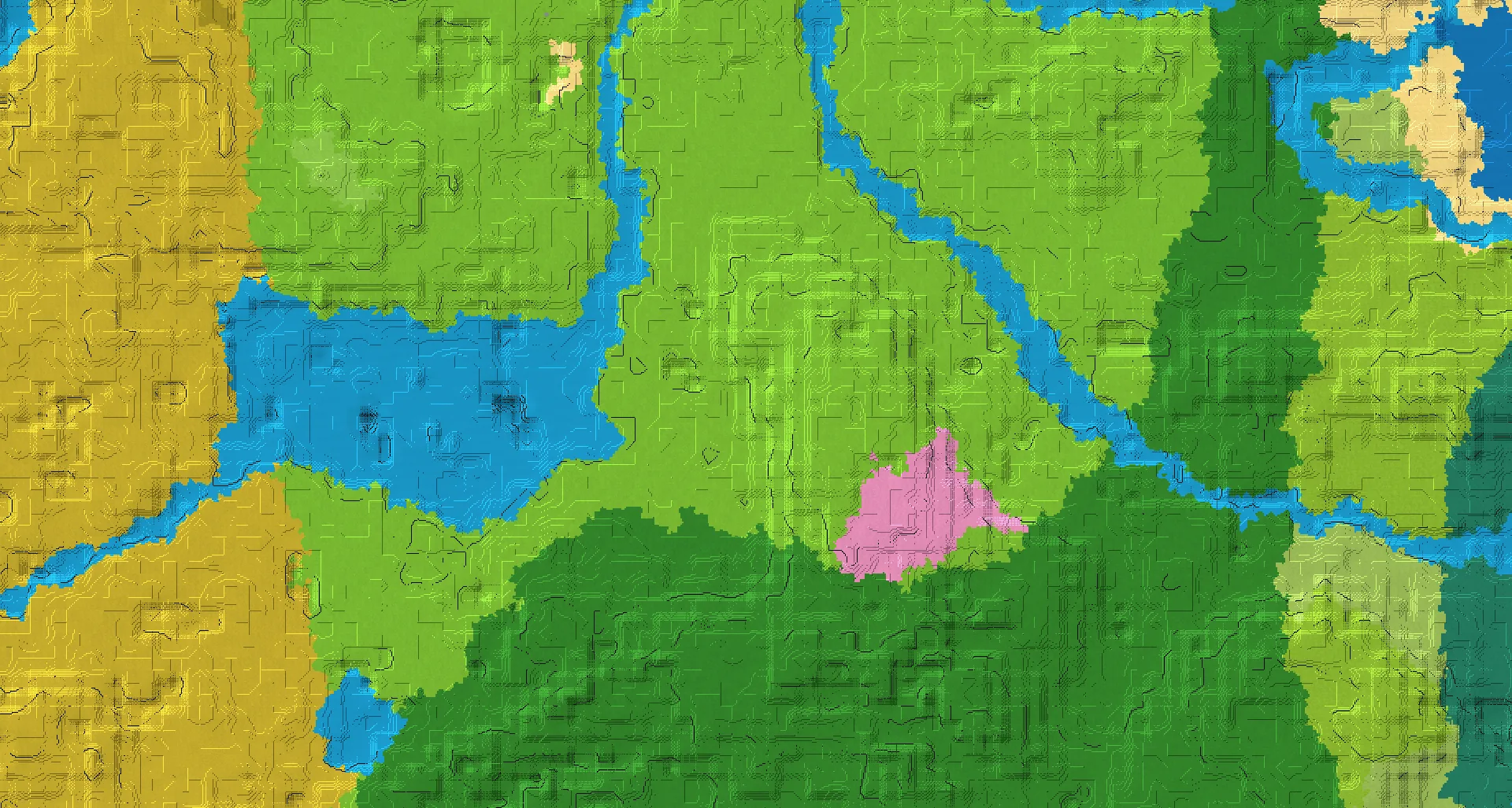Seed map — Cherry Grove and Village from Forest at -224, -224