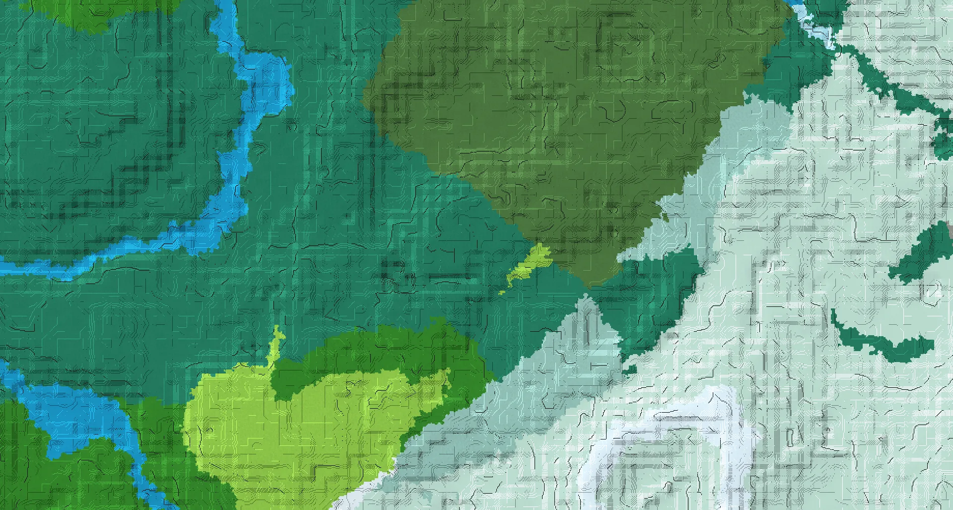 Seed map — Taiga Start with Trial Chambers at 0, 0 (Seed -4142169804294827542)