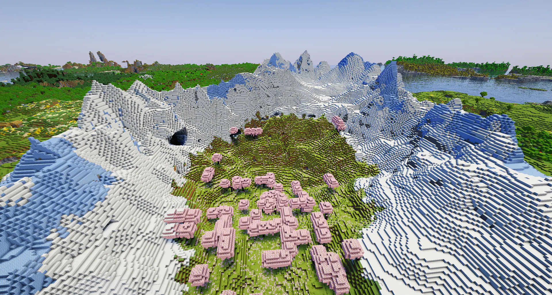 Cherry grove snowy peaks crater base