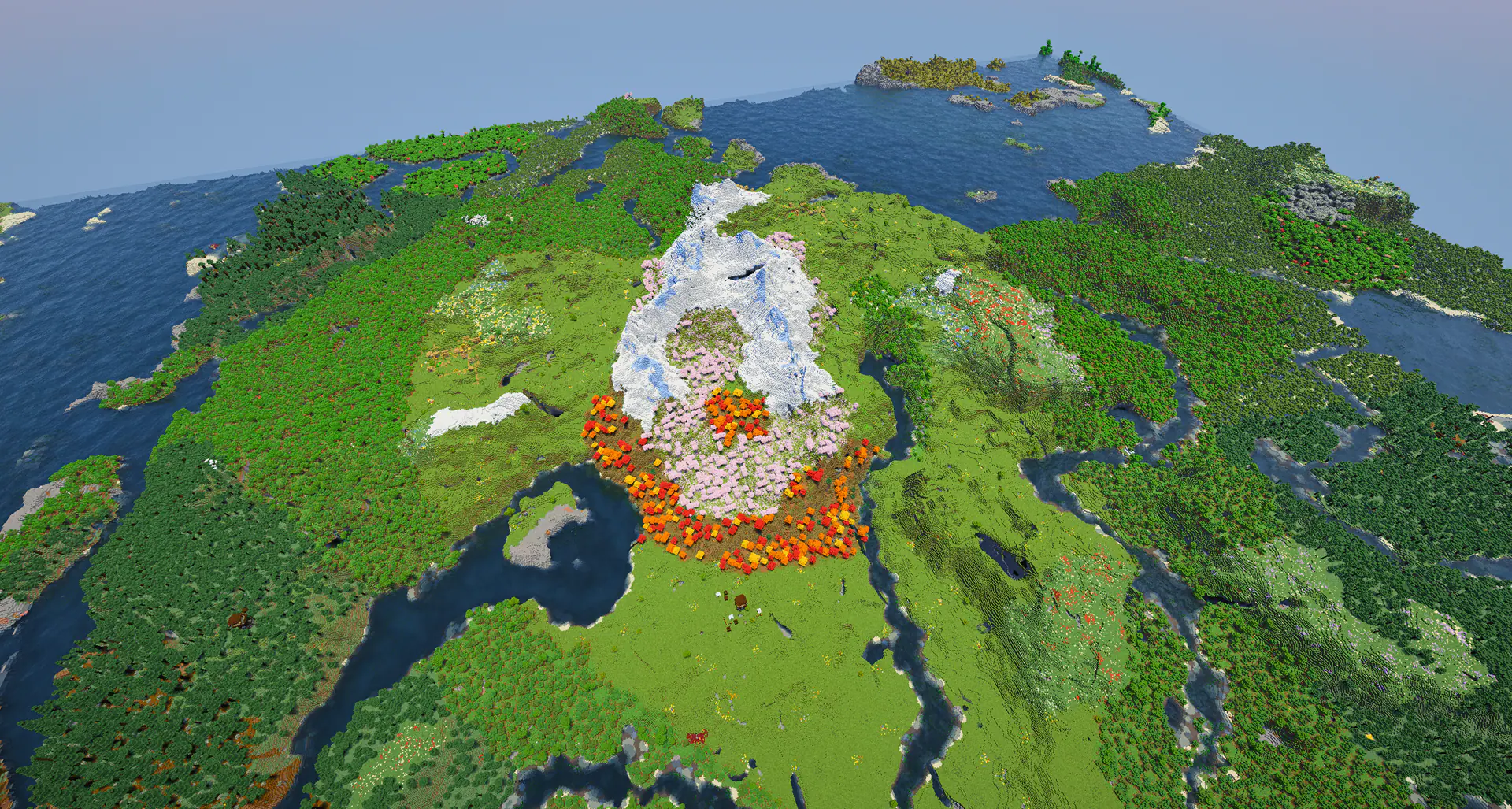 Cherry grove snowy peaks crater base