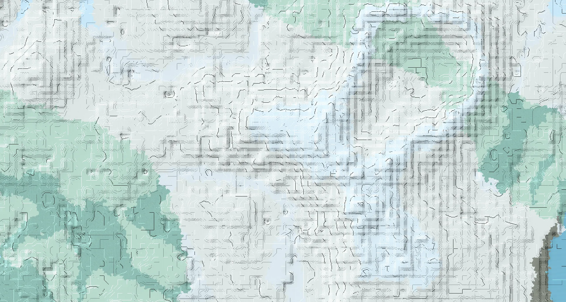 Seed map — Frozen Peaks North of a Snowy Slopes Start with Trial Chambers