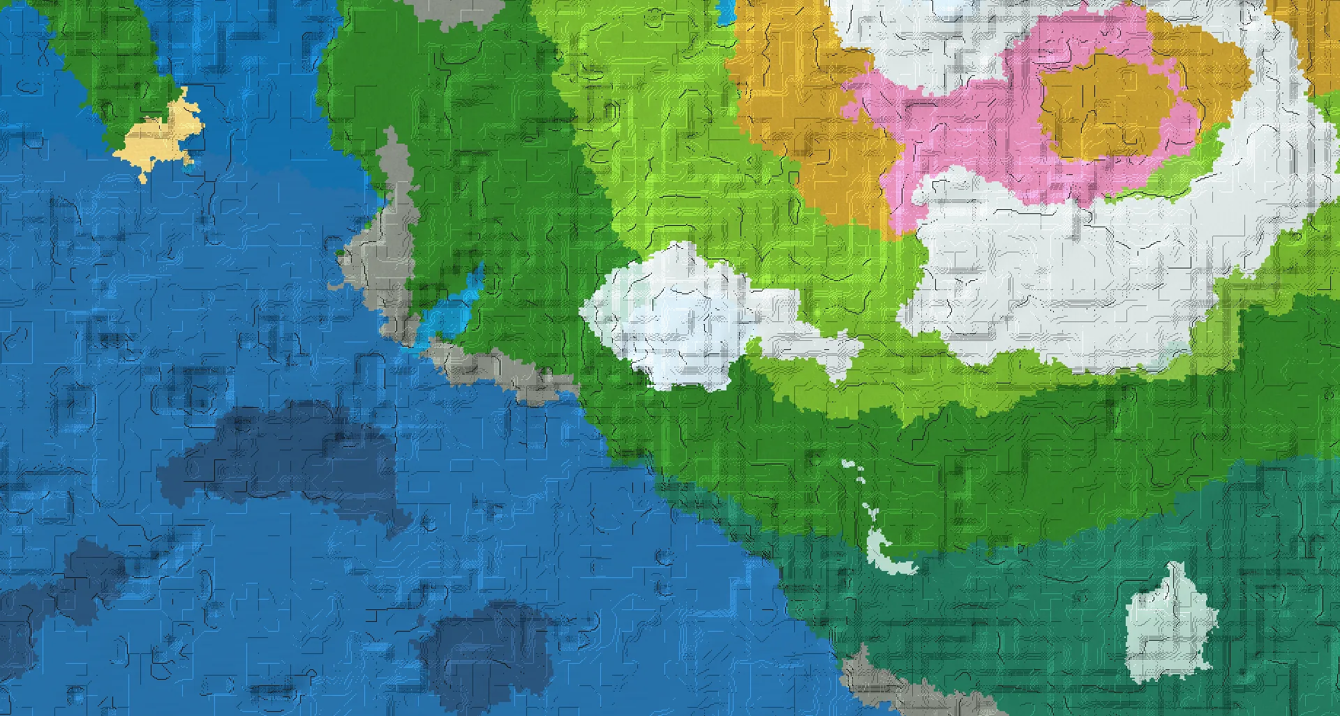 Seed map — Frozen Peaks East of a Forest Start with Trial Chambers