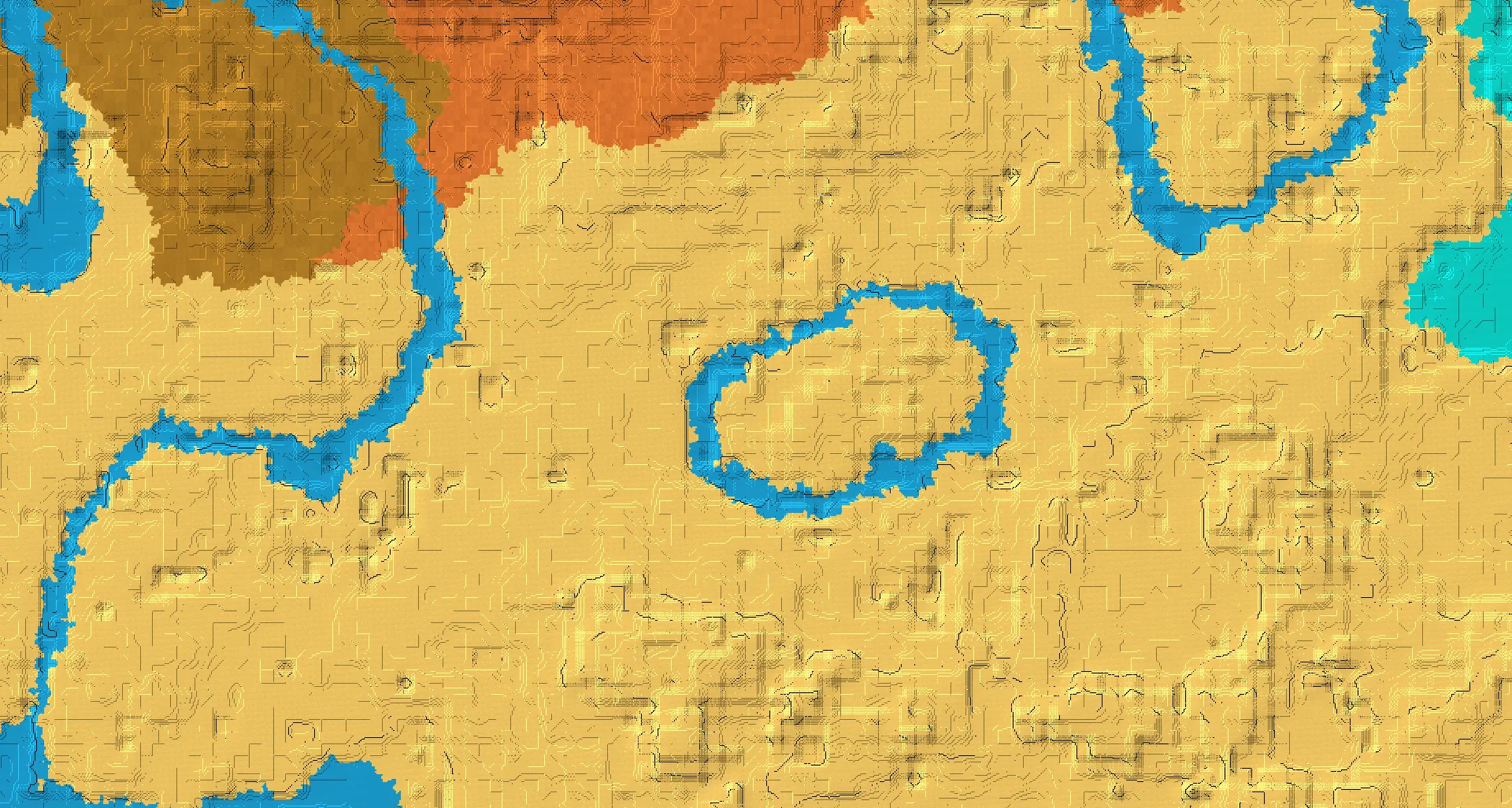 Seed map — Desert Start with Village with Pillager Outpost