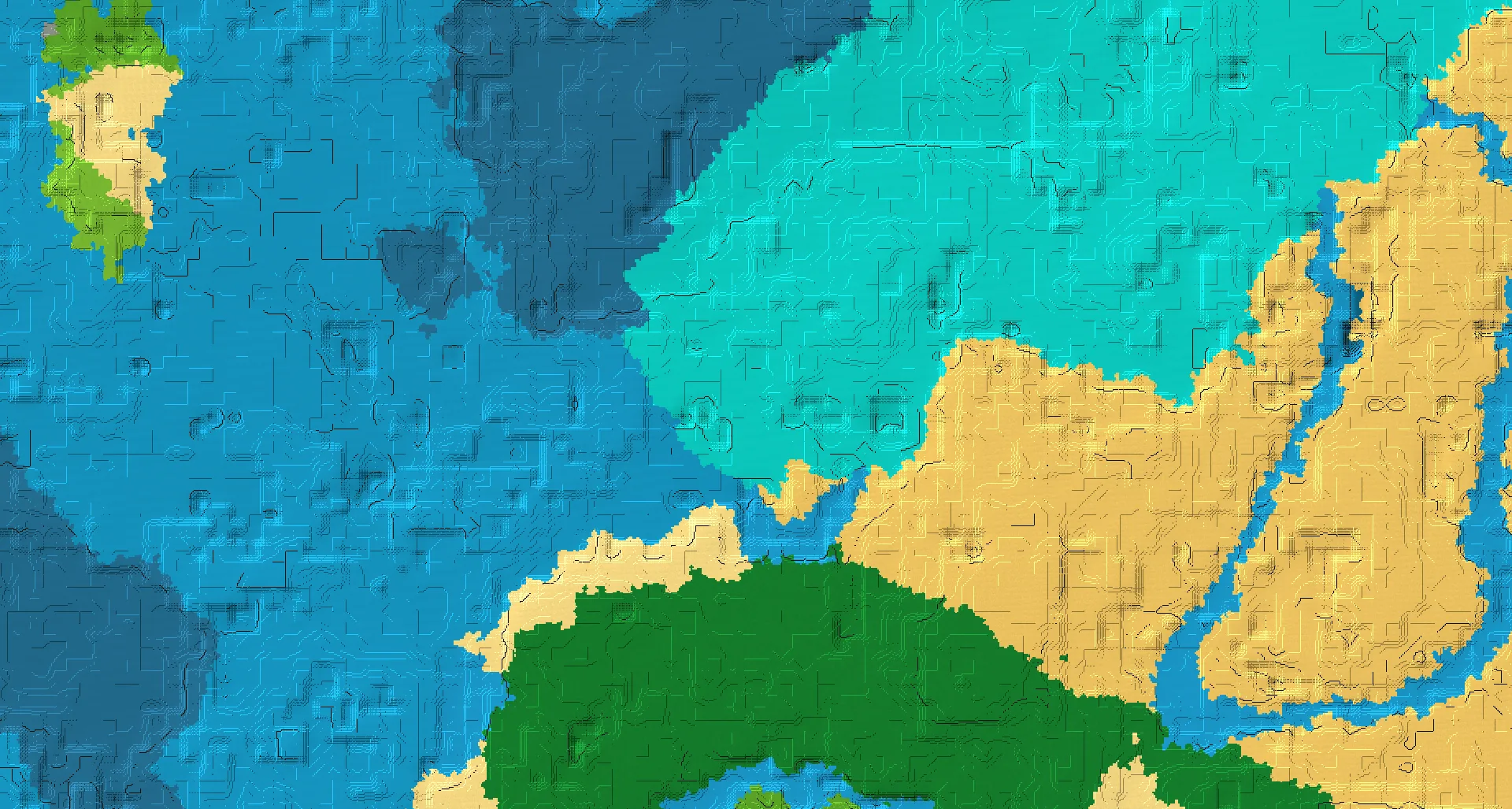 Seed map — Ruined Portal Northeast of a Beach Start