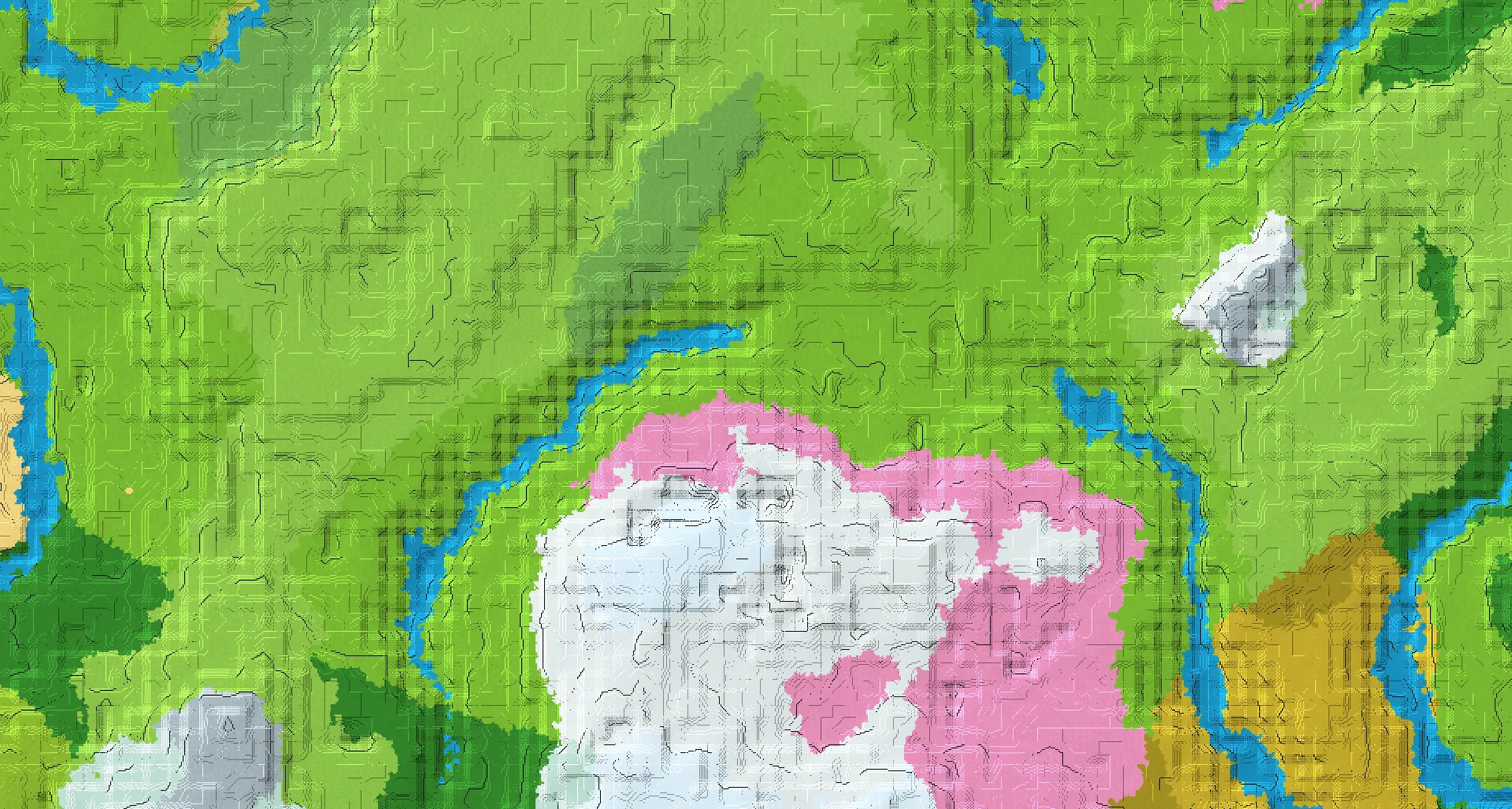 Seed map — Cherry Grove and Ruined Portal from Plains