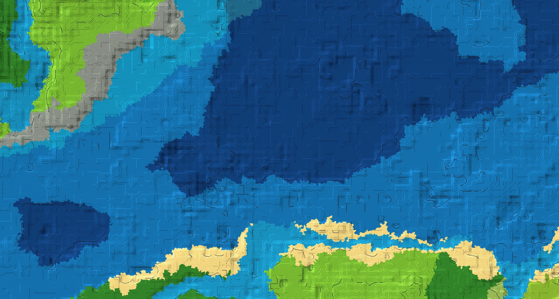 Seed map — Ocean Monument Northeast of a Forest Start with Ruined Portal