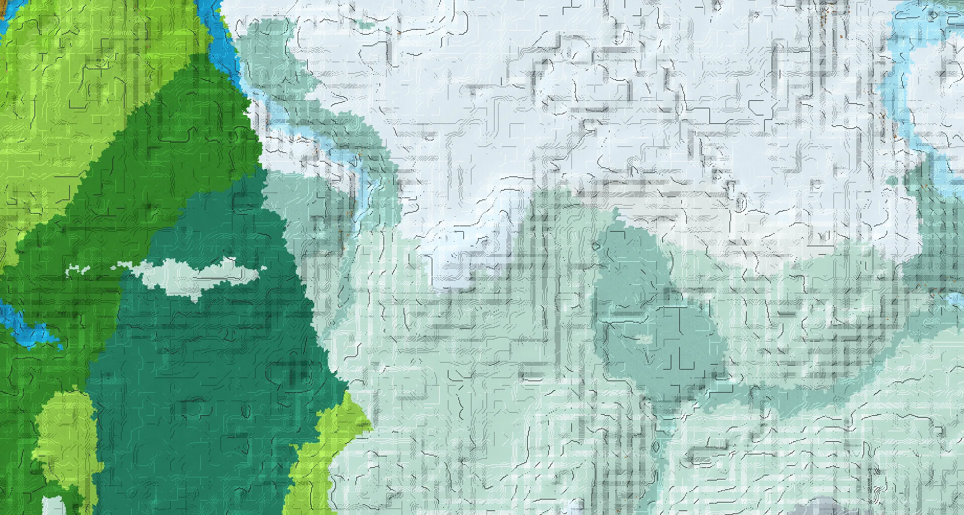 Seed map — Frozen Peaks South of a Dripstone Caves Start