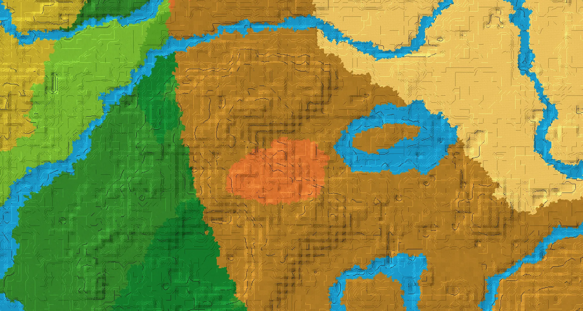Seed map — Badlands East of a Wooded Badlands Start with Ruined Portal