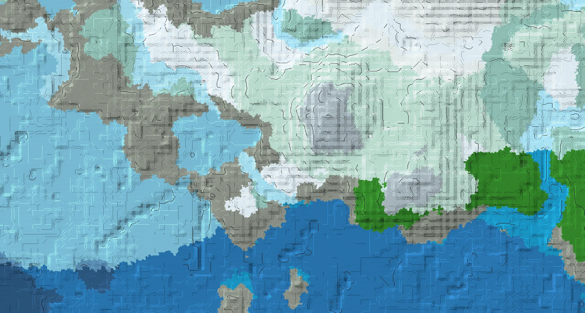 Seed map — Deep Dark Northeast of a Snowy Plains Start with Ruined Portal