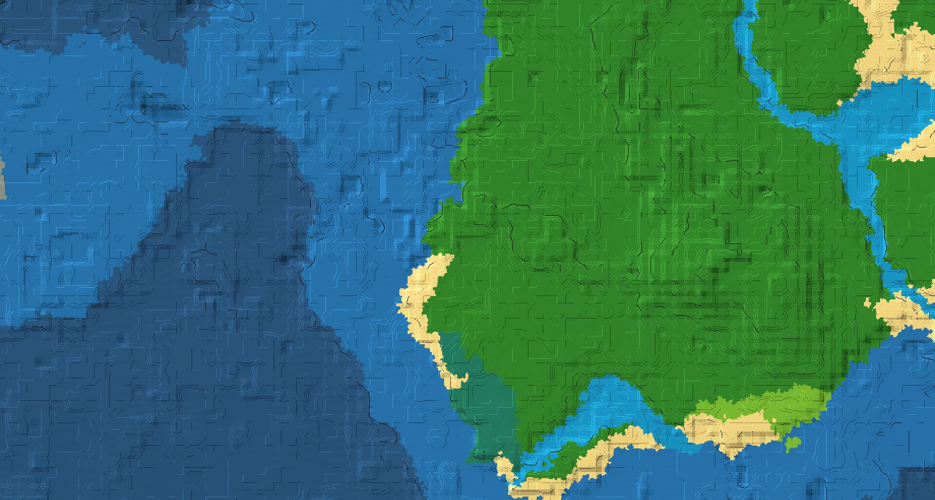 Seed map — A fantasy mountain island with lush caves