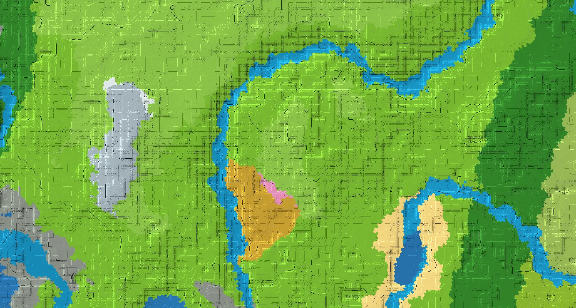 Seed map — 3 Villages near a Meadow Start