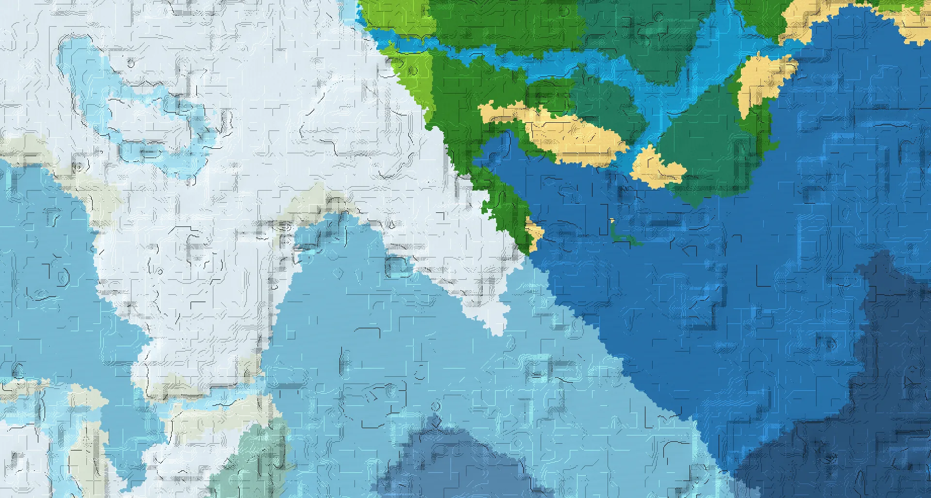 Seed map — Snowy Plains Start with Trial Chambers with Ruined Portal