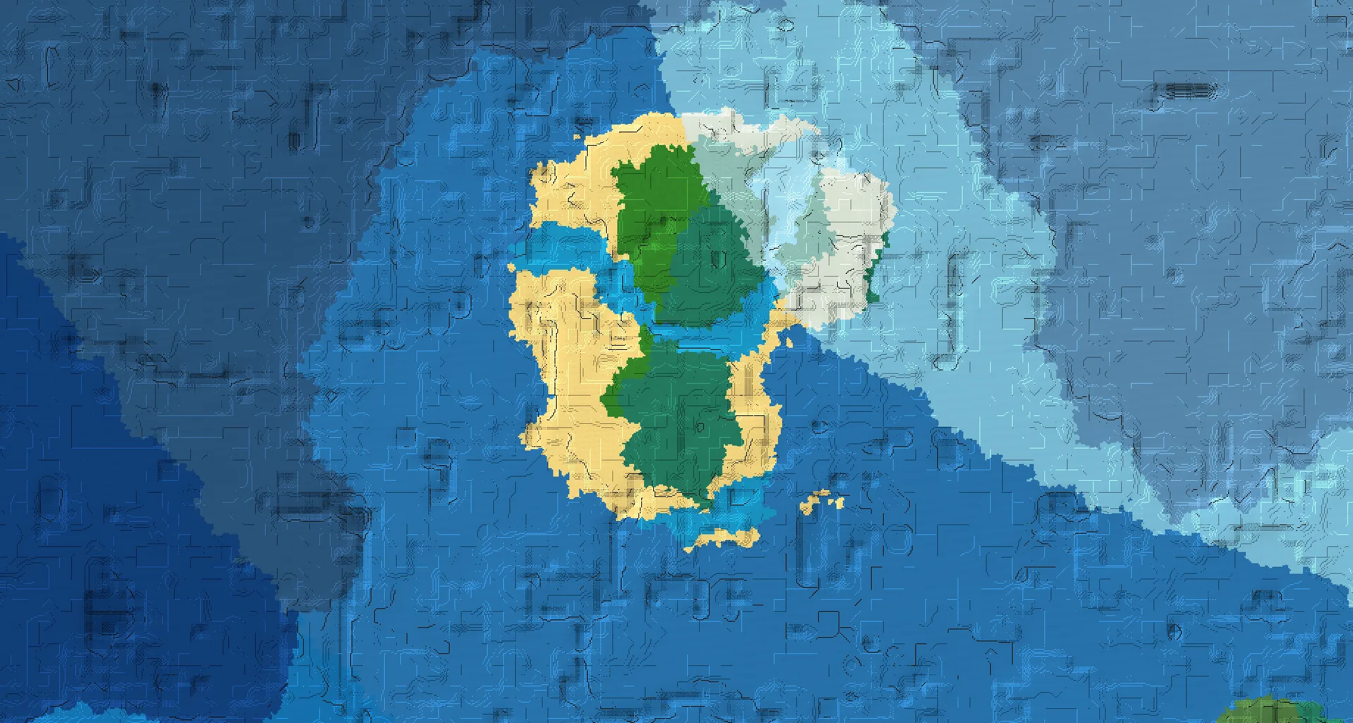 Seed map — Ocean-focused Beach Start with a Village