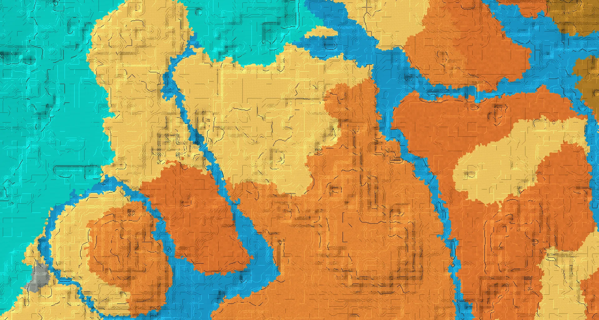 Seed map — 3 Villages near a Desert Start