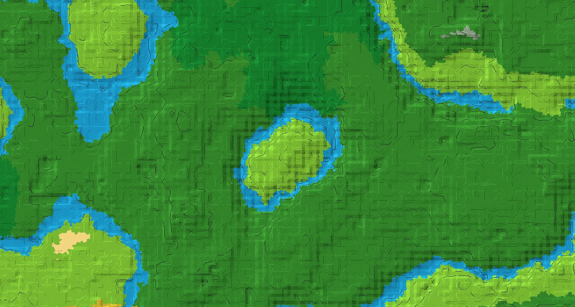 Seed map — Plains island surrounded by forests and jungle