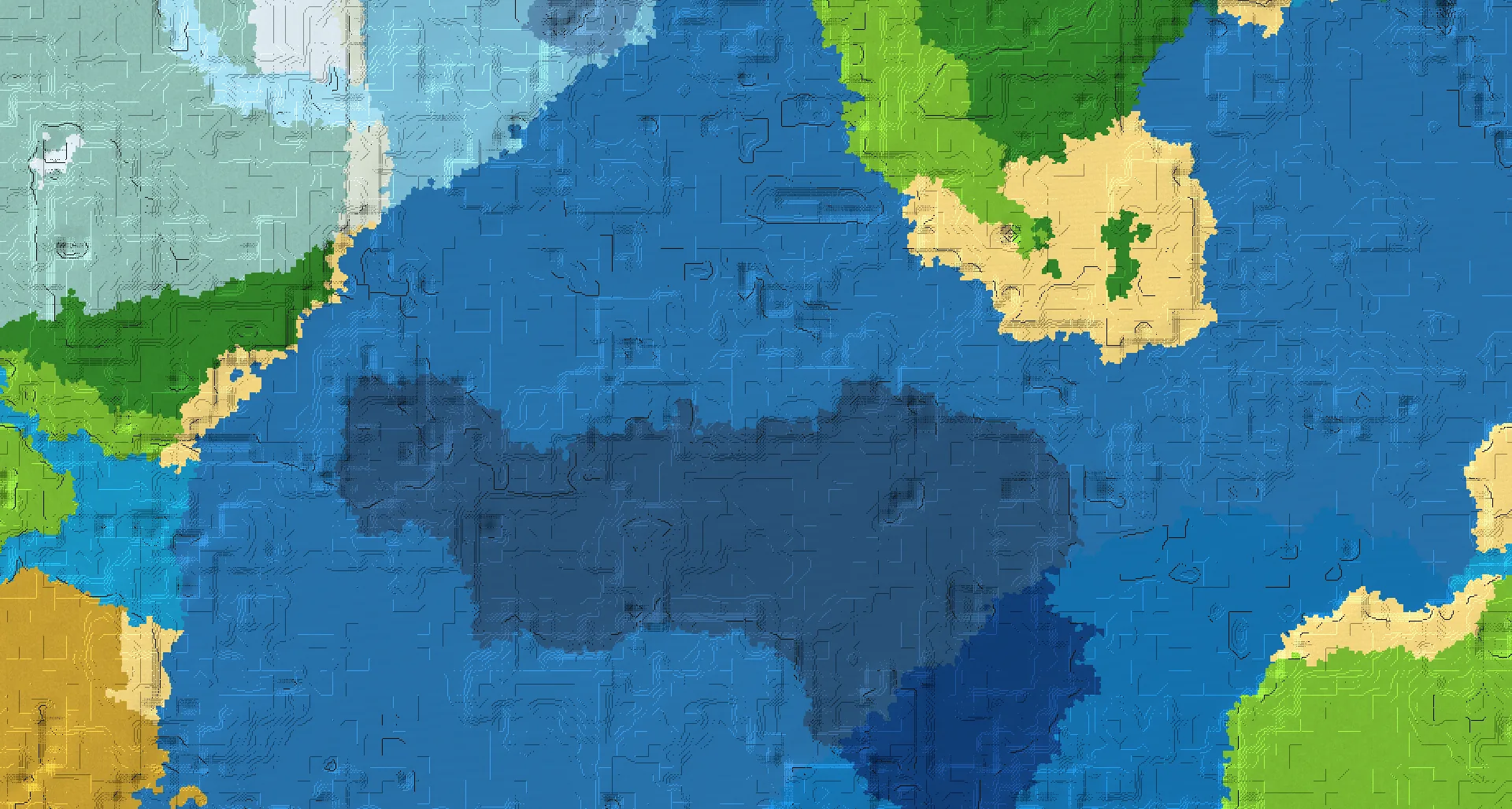 Seed map — Ocean Monument Southwest of a Forest Start