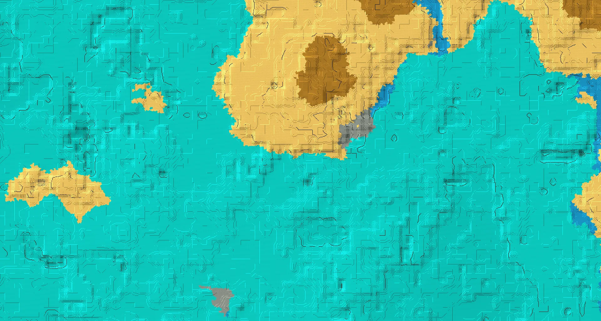 Seed map — Warm Ocean South of a Desert Start with Ruined Portal