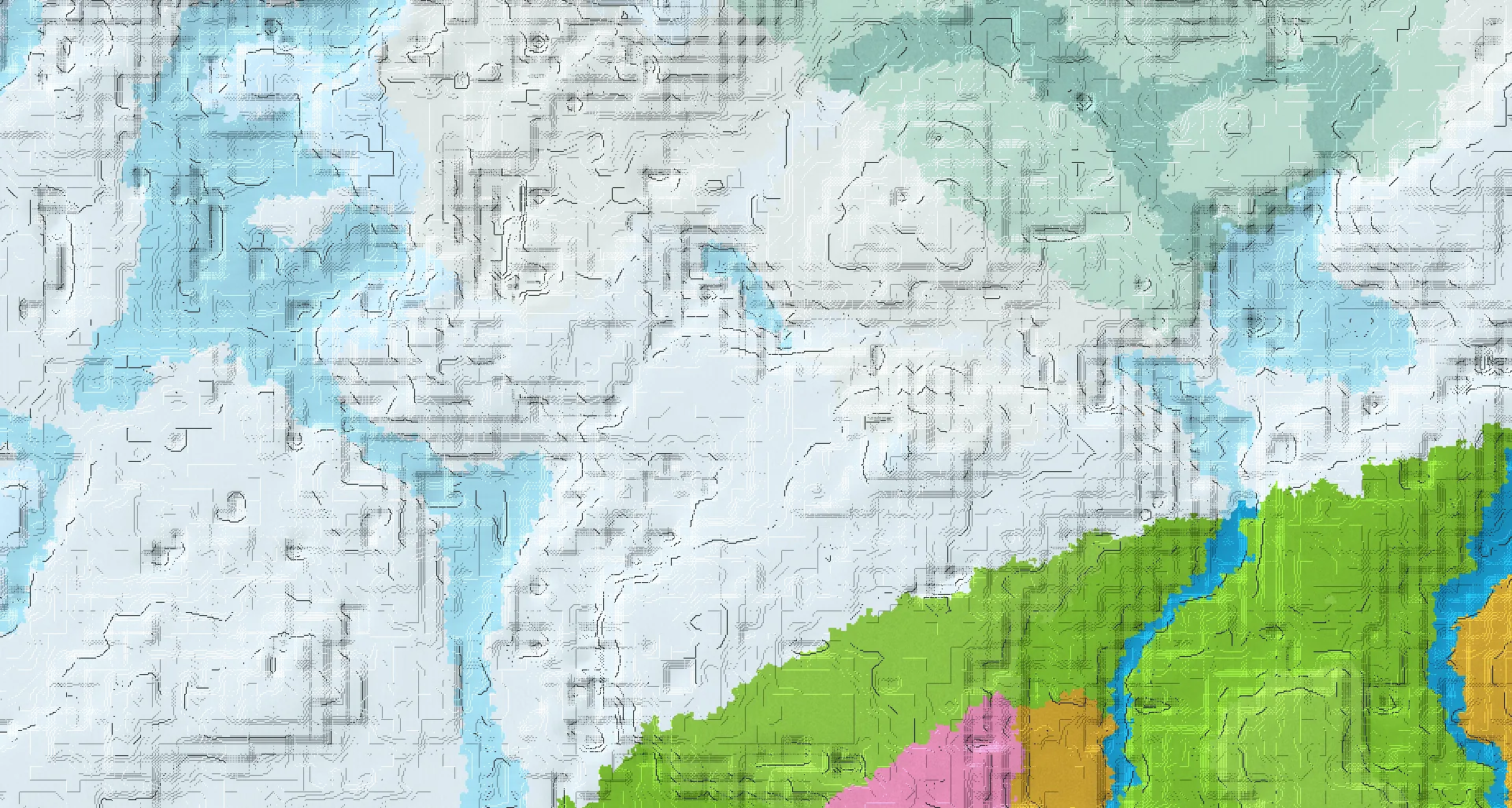 Seed map — Ancient City South of a Snowy Slopes Start