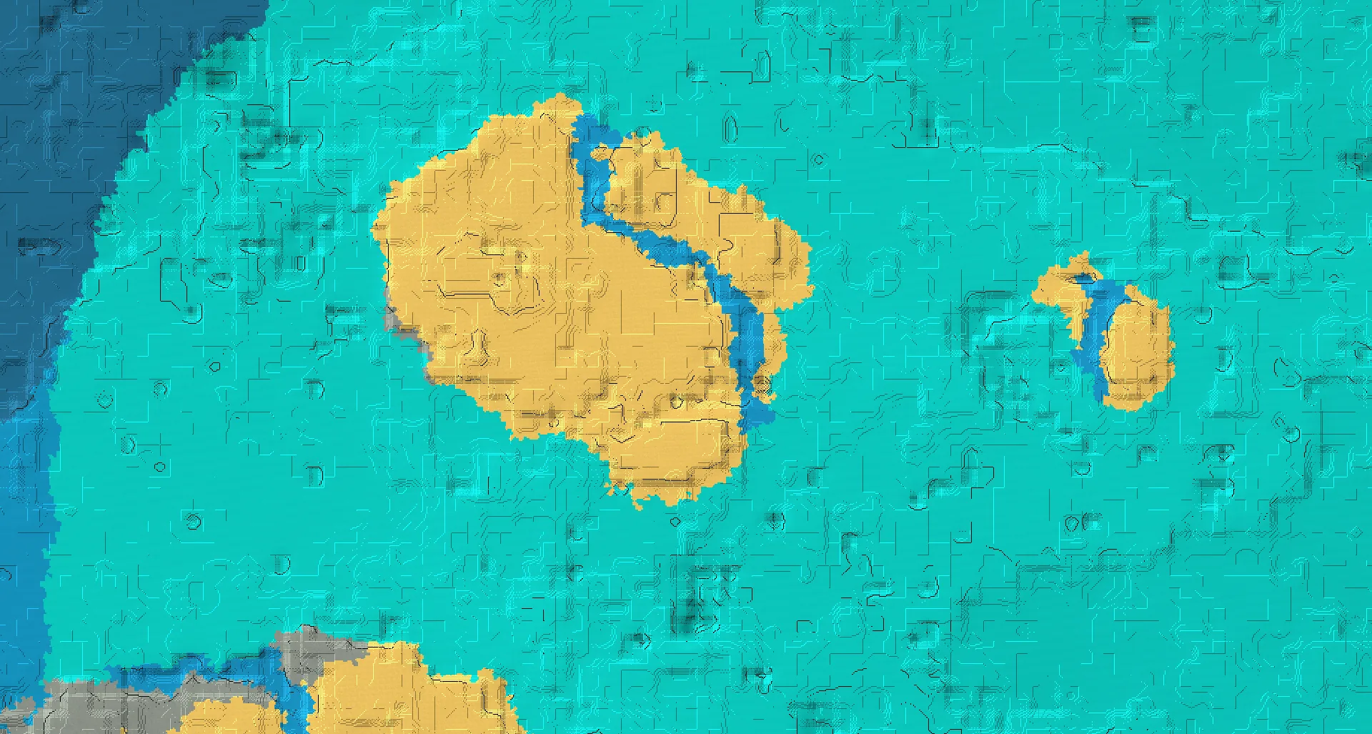 Seed map — Ocean-focused Desert Start with a Village at 112, 64