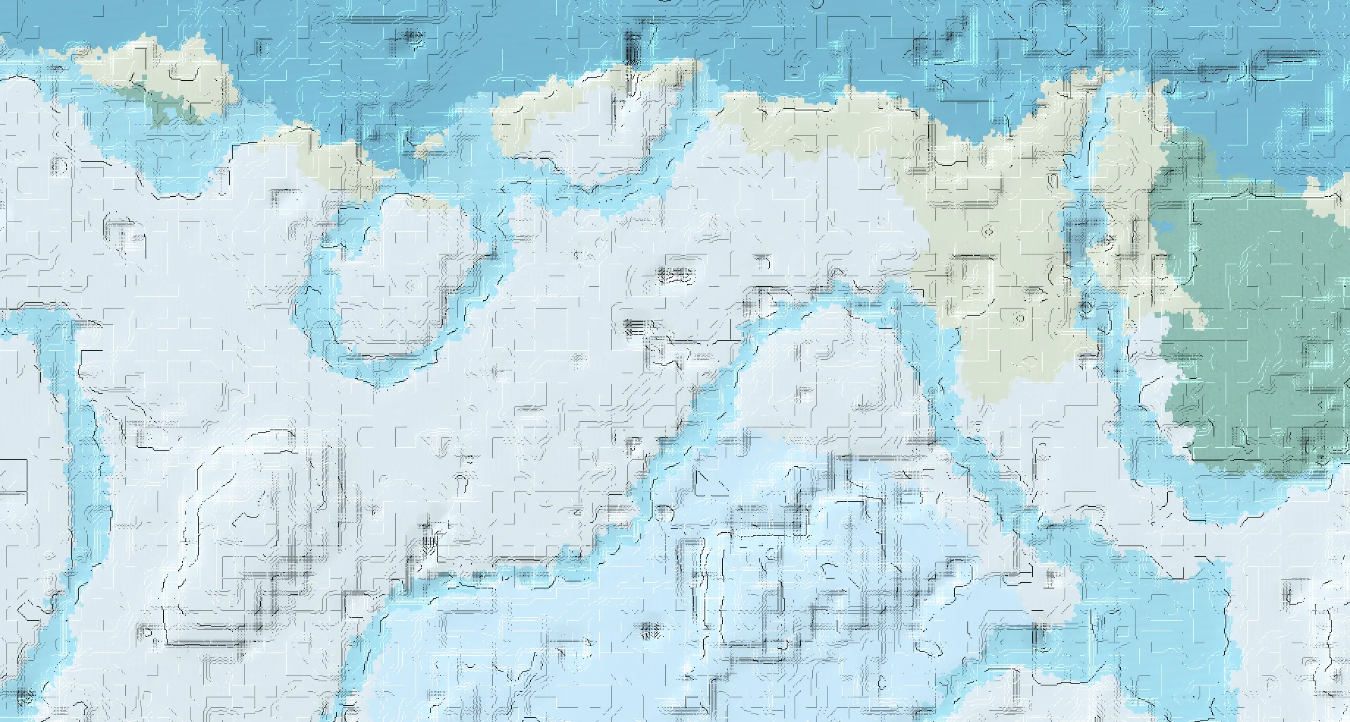 Seed map — Igloo South of a Snowy Plains Start with Village