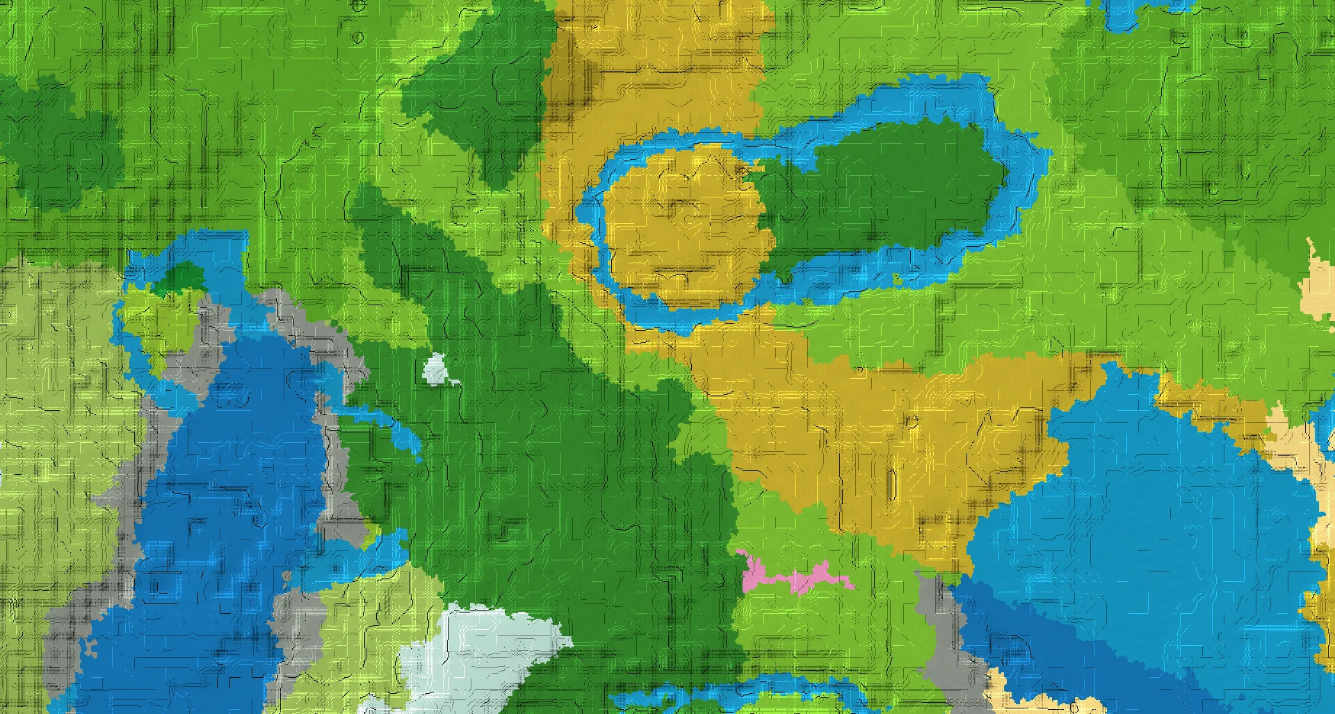 Seed map — Cherry Grove and Village from Forest with Ancient City