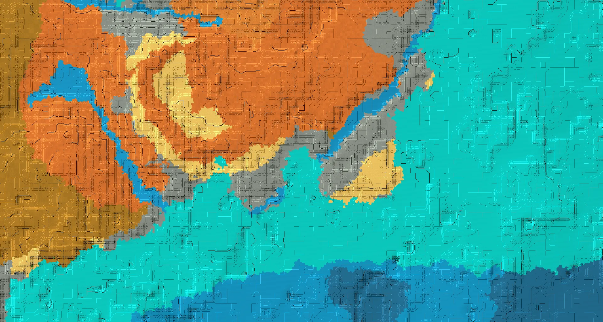 Seed map — Warm Ocean South of a Badlands Start