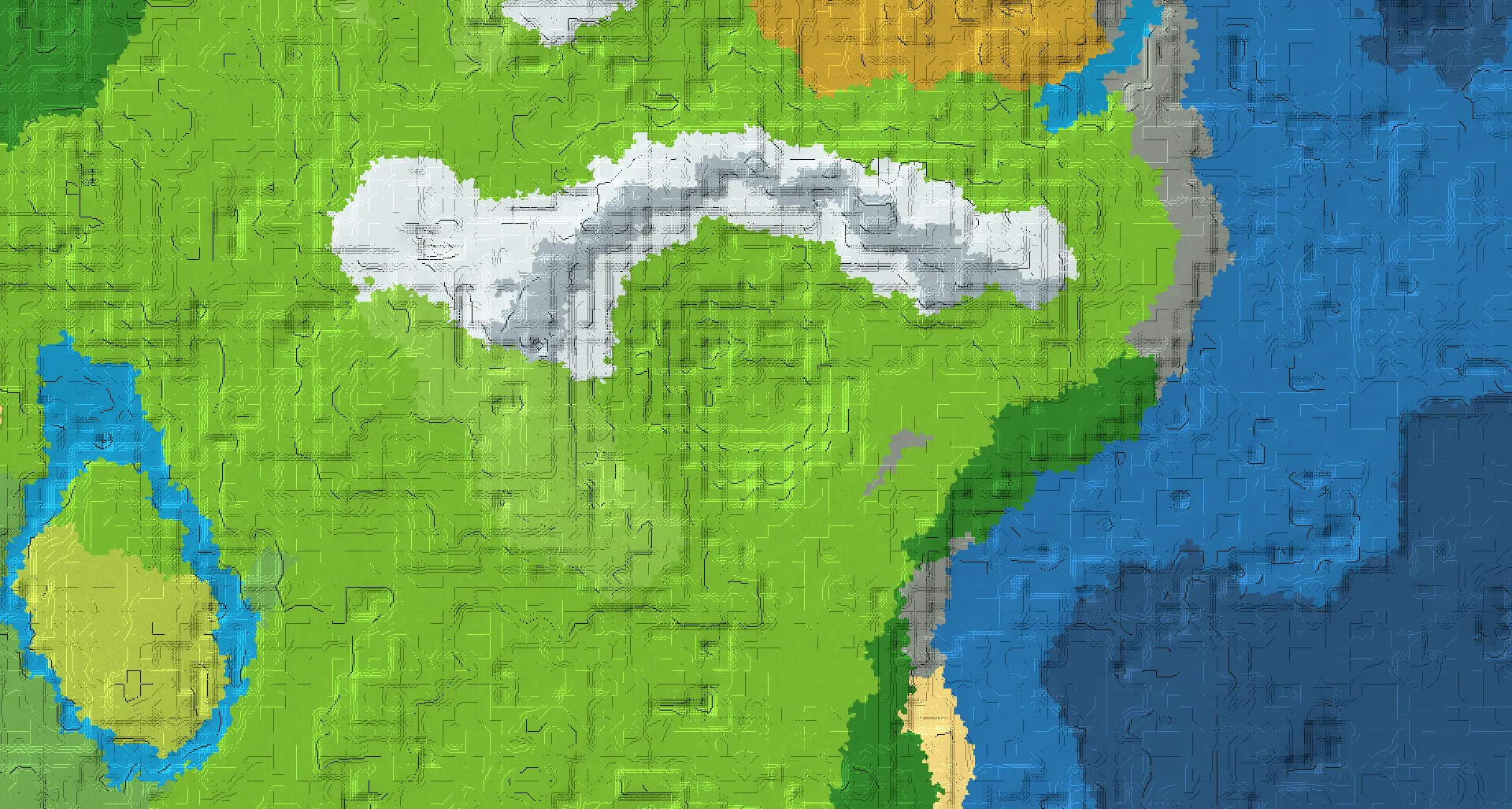 Seed map — Flooded village inside mountain lake