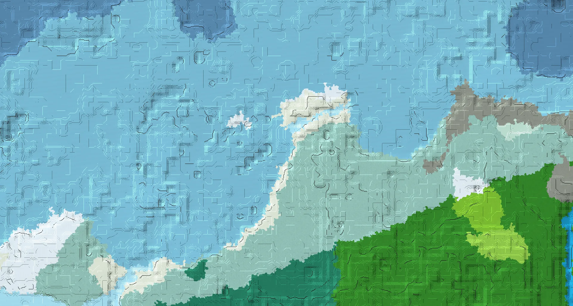 Seed map — Frozen Ocean Northwest of a Snowy Taiga Start