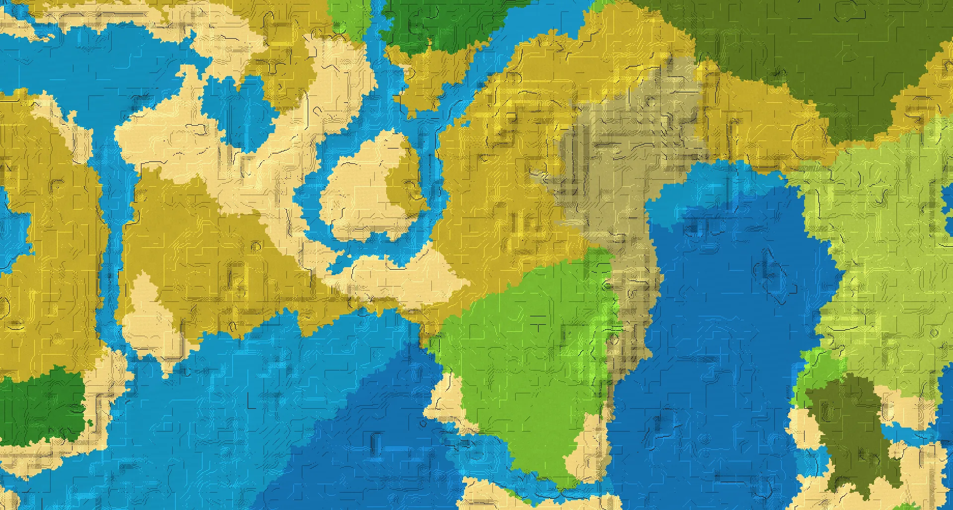 Seed map — Savanna Start with Village at 0, 0 (Seed -6113080331307122715)