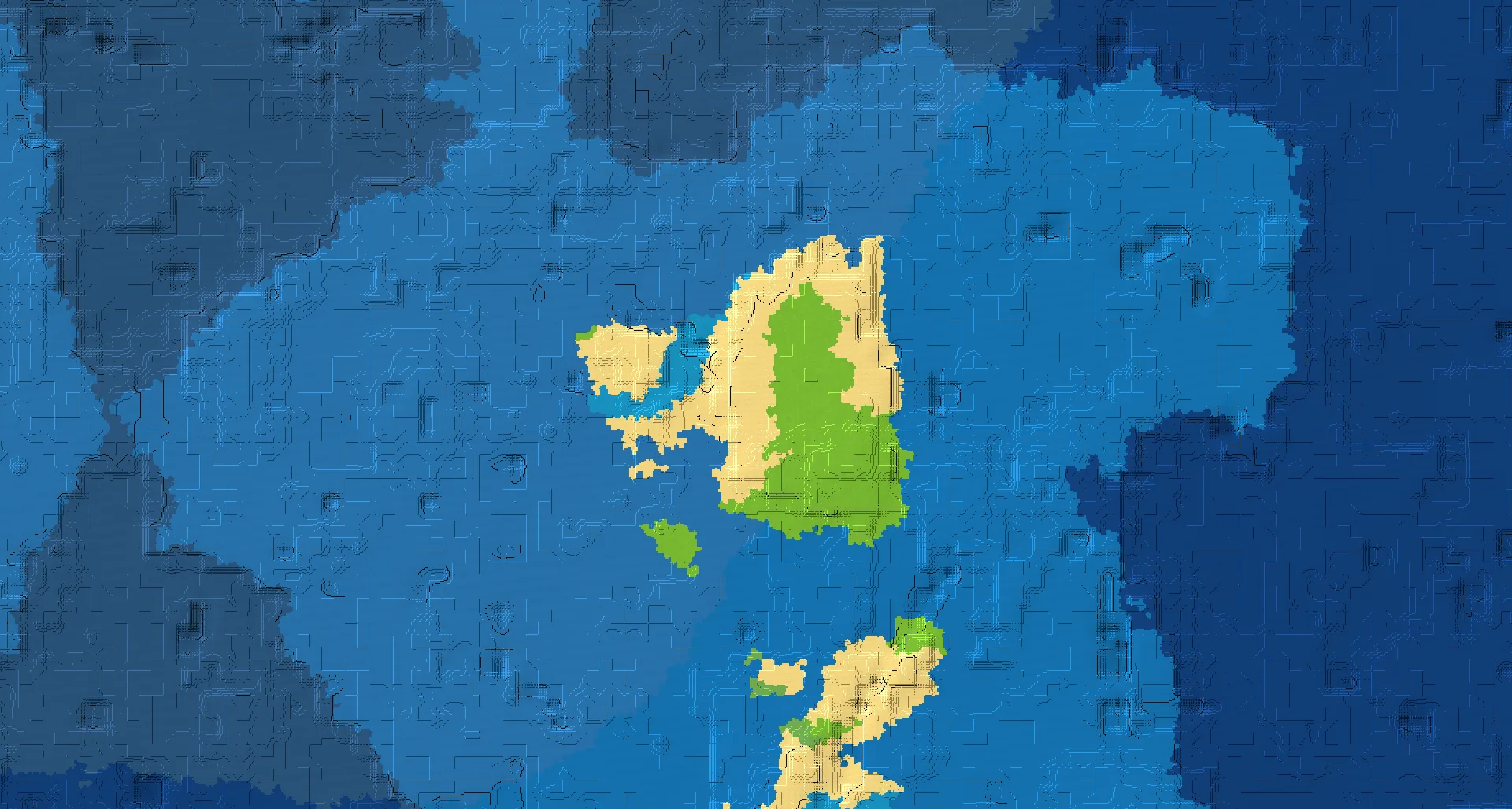 Seed map — Ocean-focused Start in Plains at 368, 304