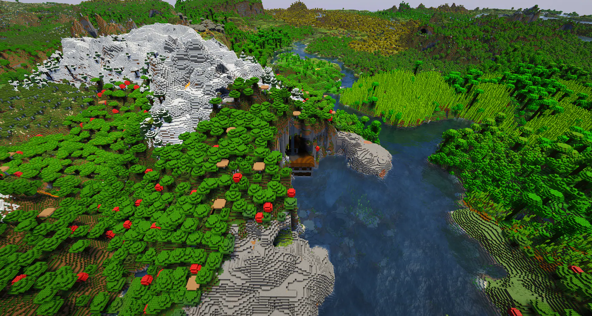 Woodland mansion hidden in mountain cliff cave