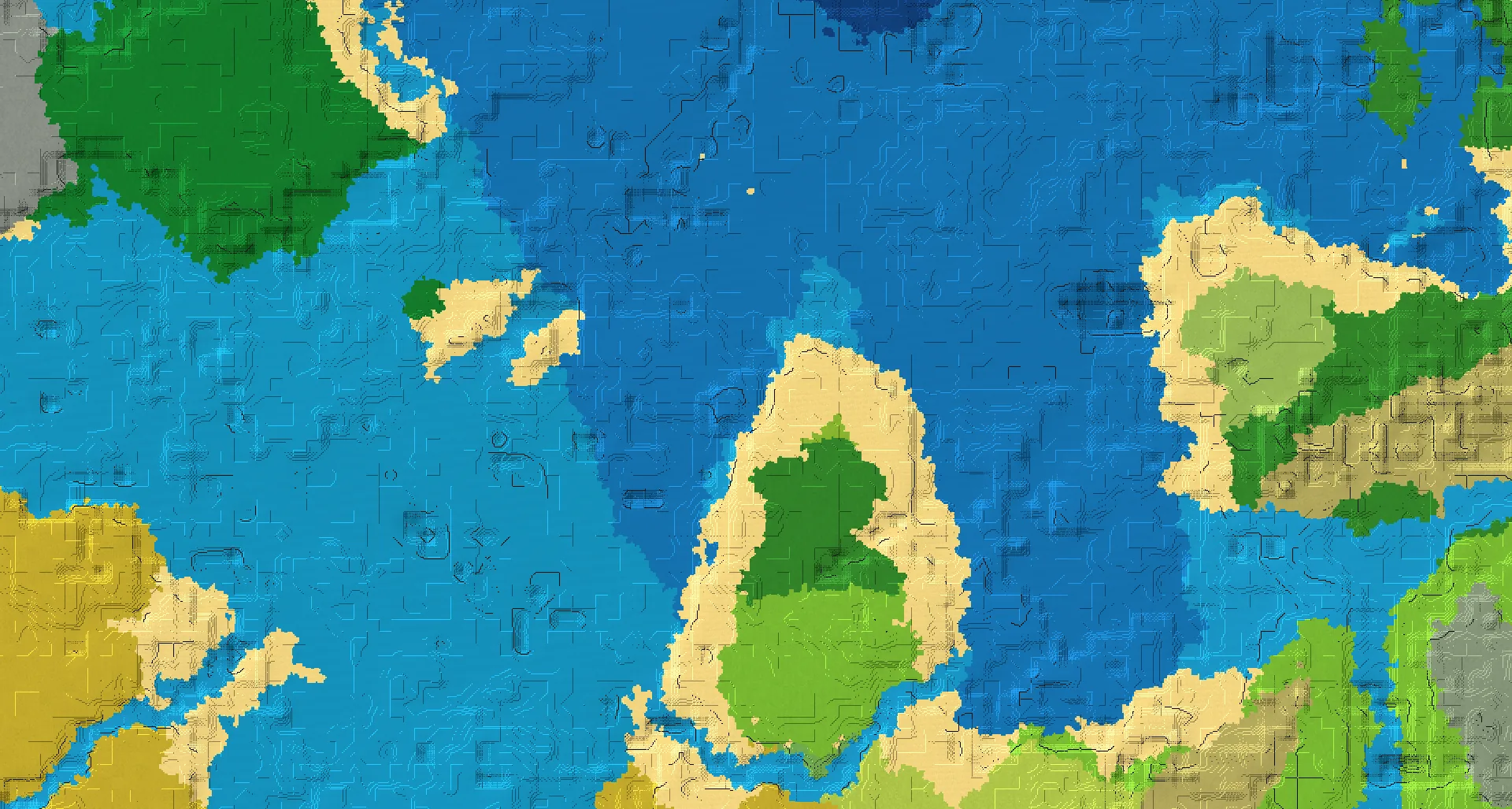 Seed map — Ocean West of a Forest Start with Ruined Portal