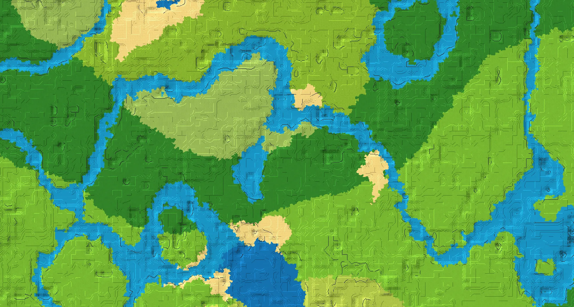 Seed map — Forest Start with Ruined Portal at 0, 16
