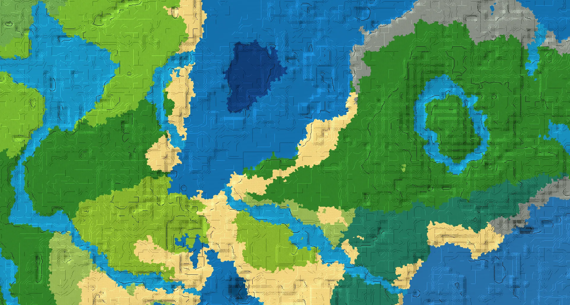 Seed map — Ocean North of a Forest Start with Ruined Portal