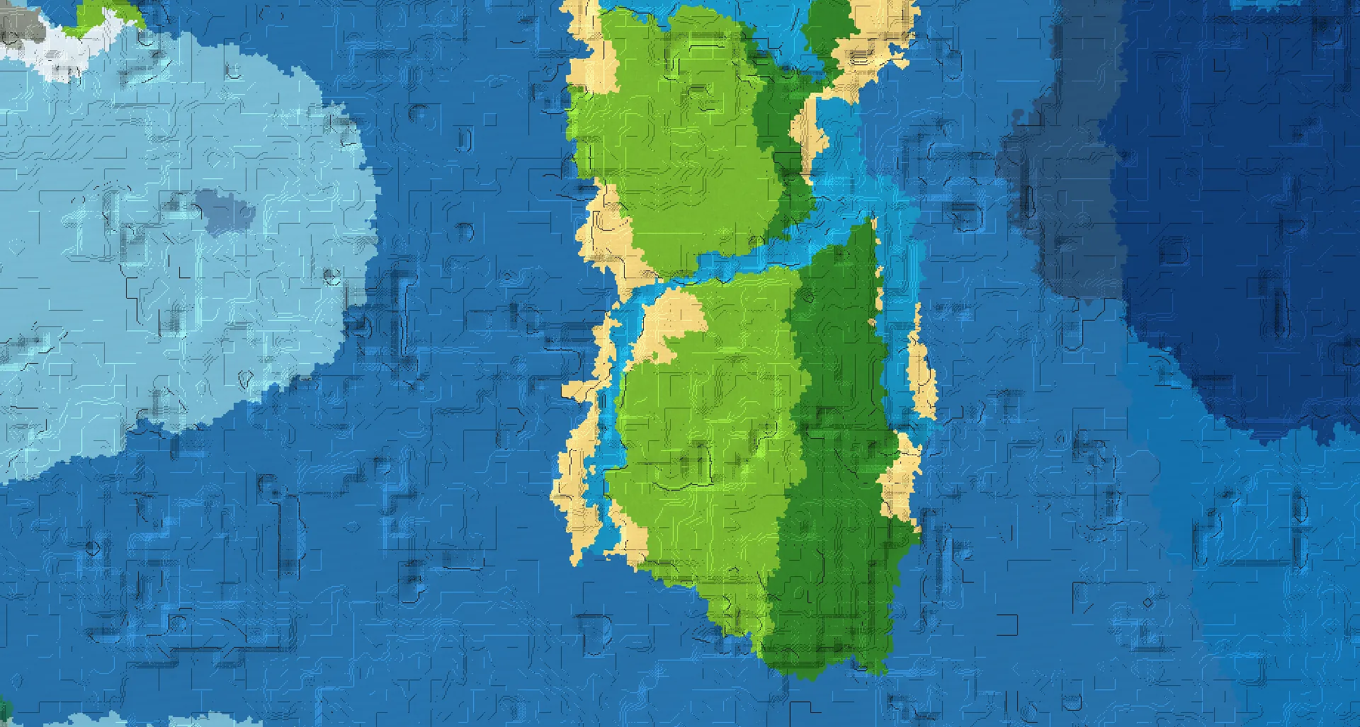Seed map — Ocean-focused Plains Start with a Village at 48, -288