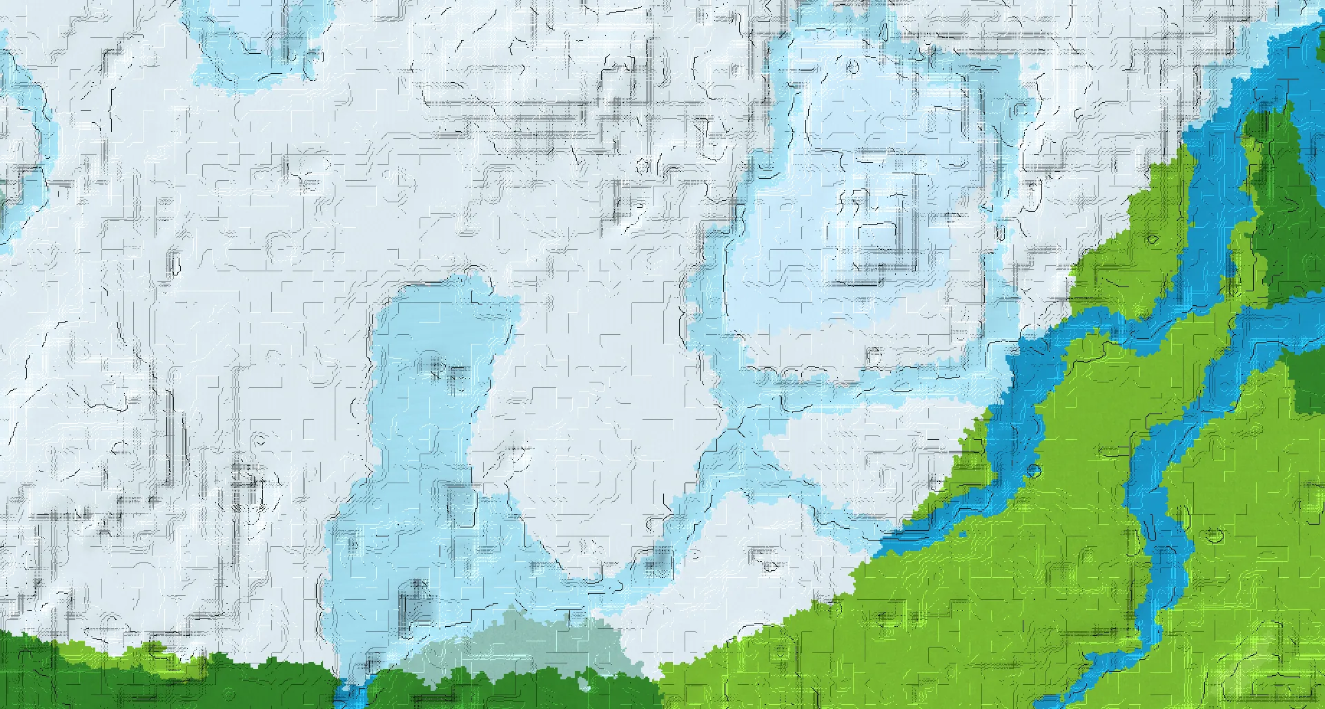 Seed map — Pillager Outpost Northeast of a Snowy Plains Start