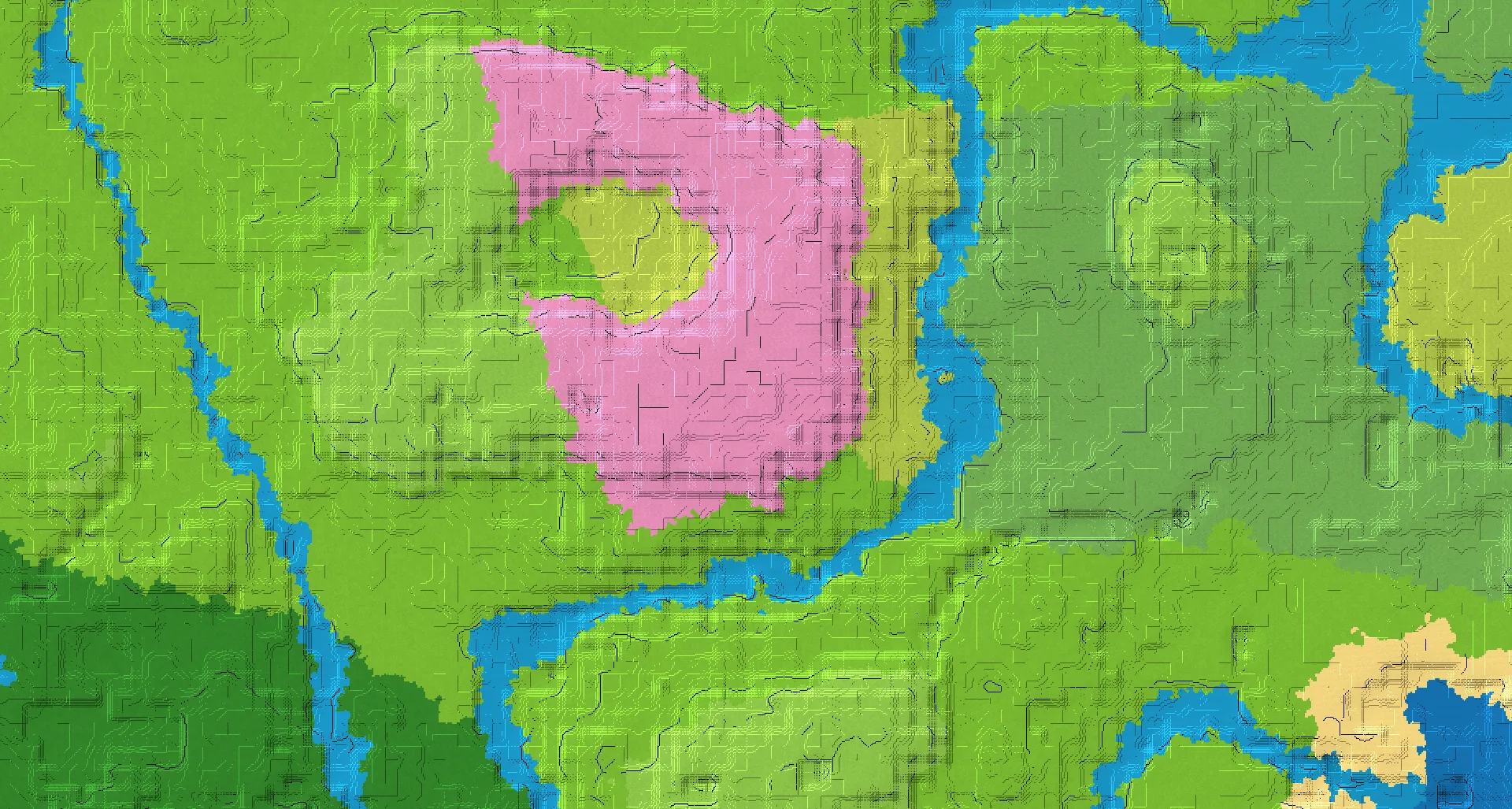 Seed map — Cherry Grove with Pillager Outpost