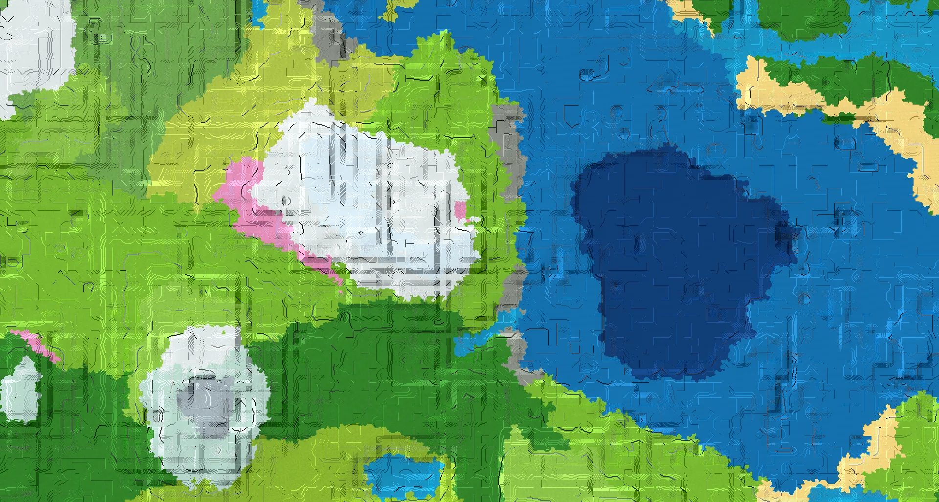 Seed map — Frozen Peaks Southwest of a Plains Start
