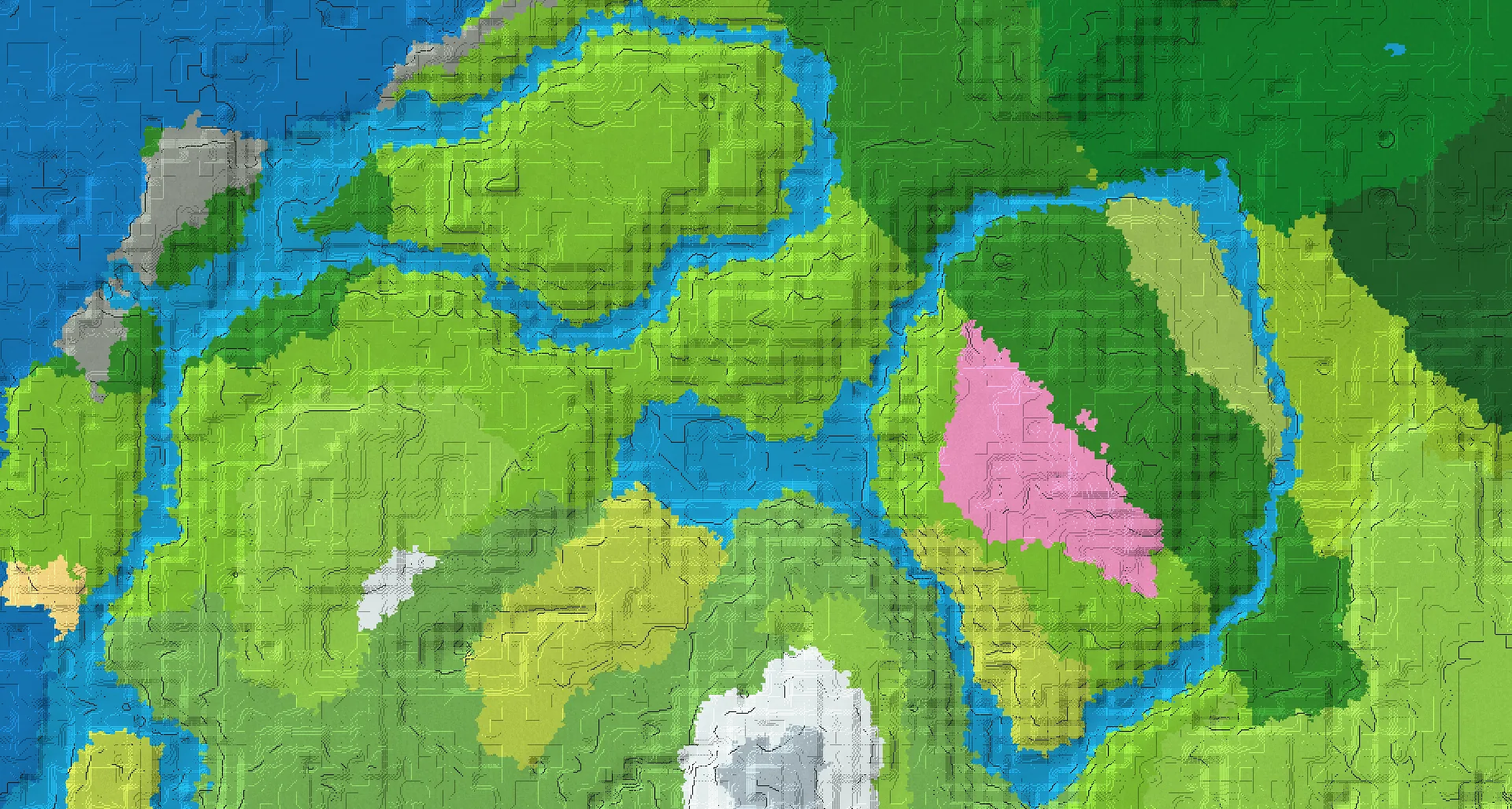 Seed map — Cherry Grove and Village from Forest at 16, 80
