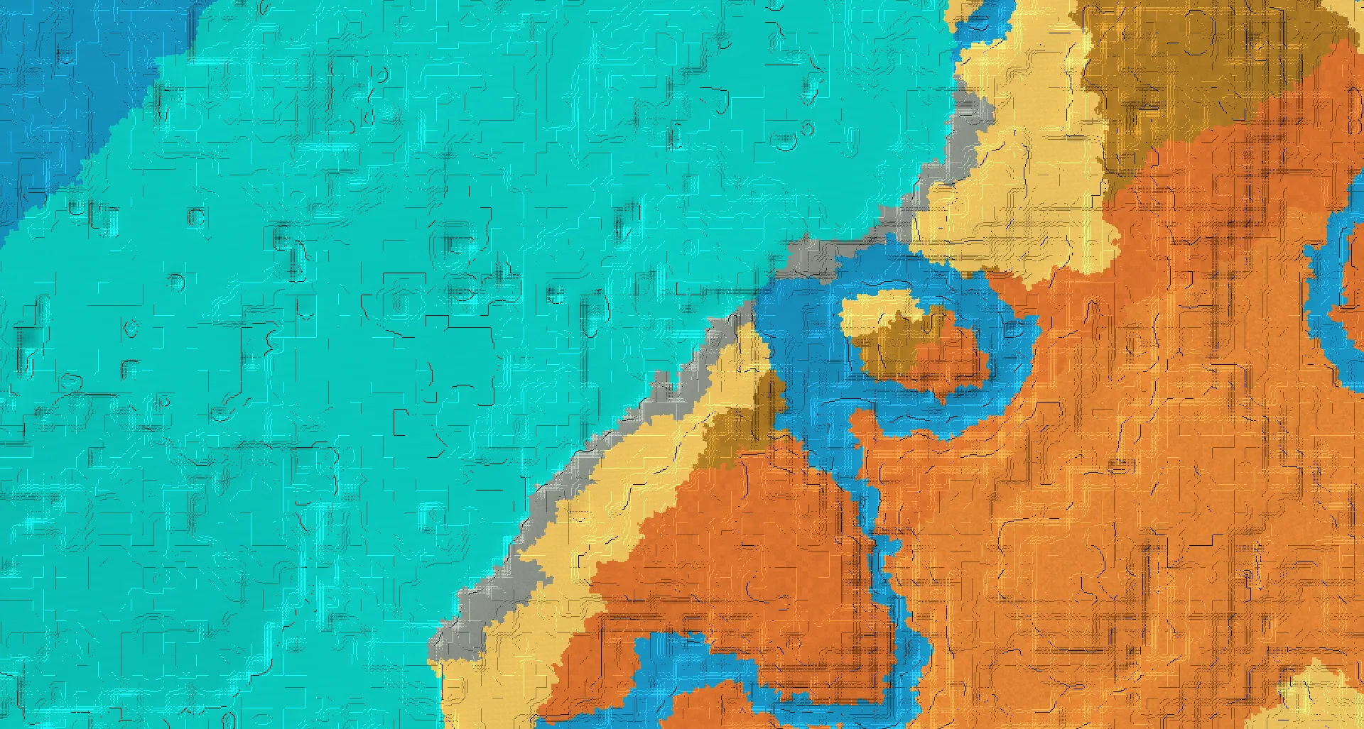 Seed map — Warm Ocean North of a Desert Start with Ruined Portal