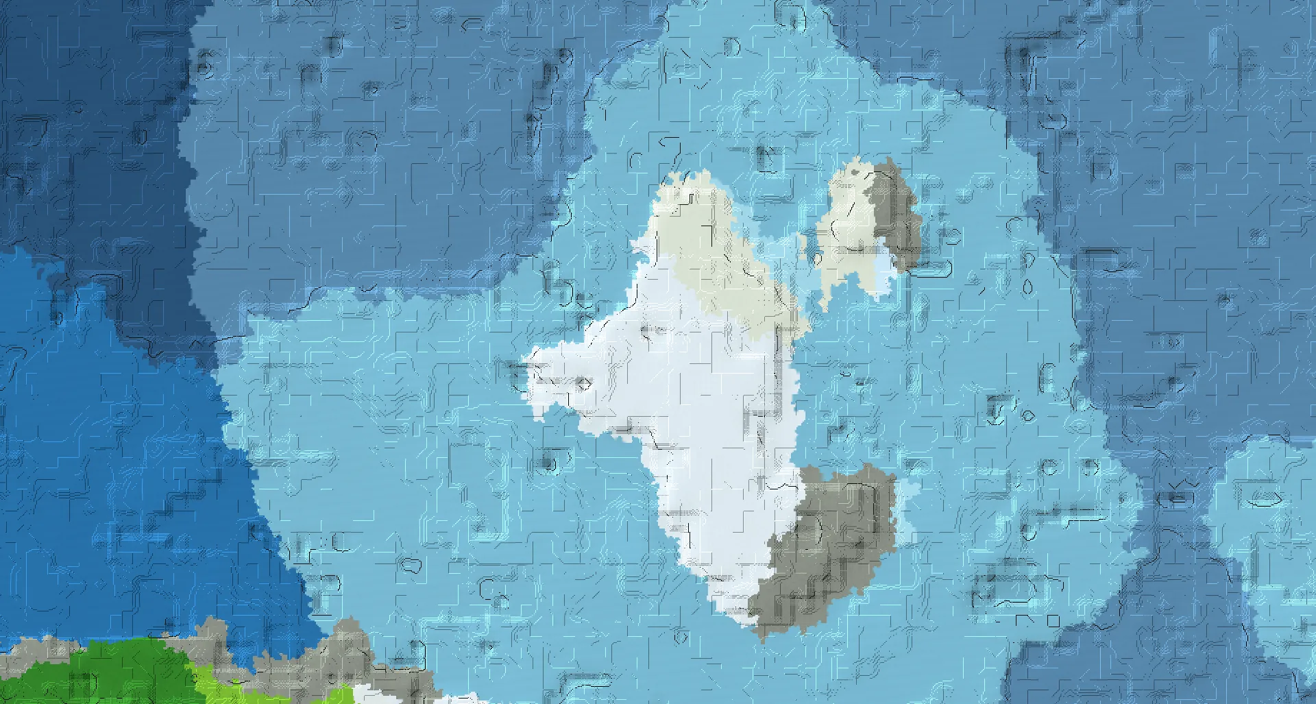 Seed map — Ocean-focused Start in Snowy Plains