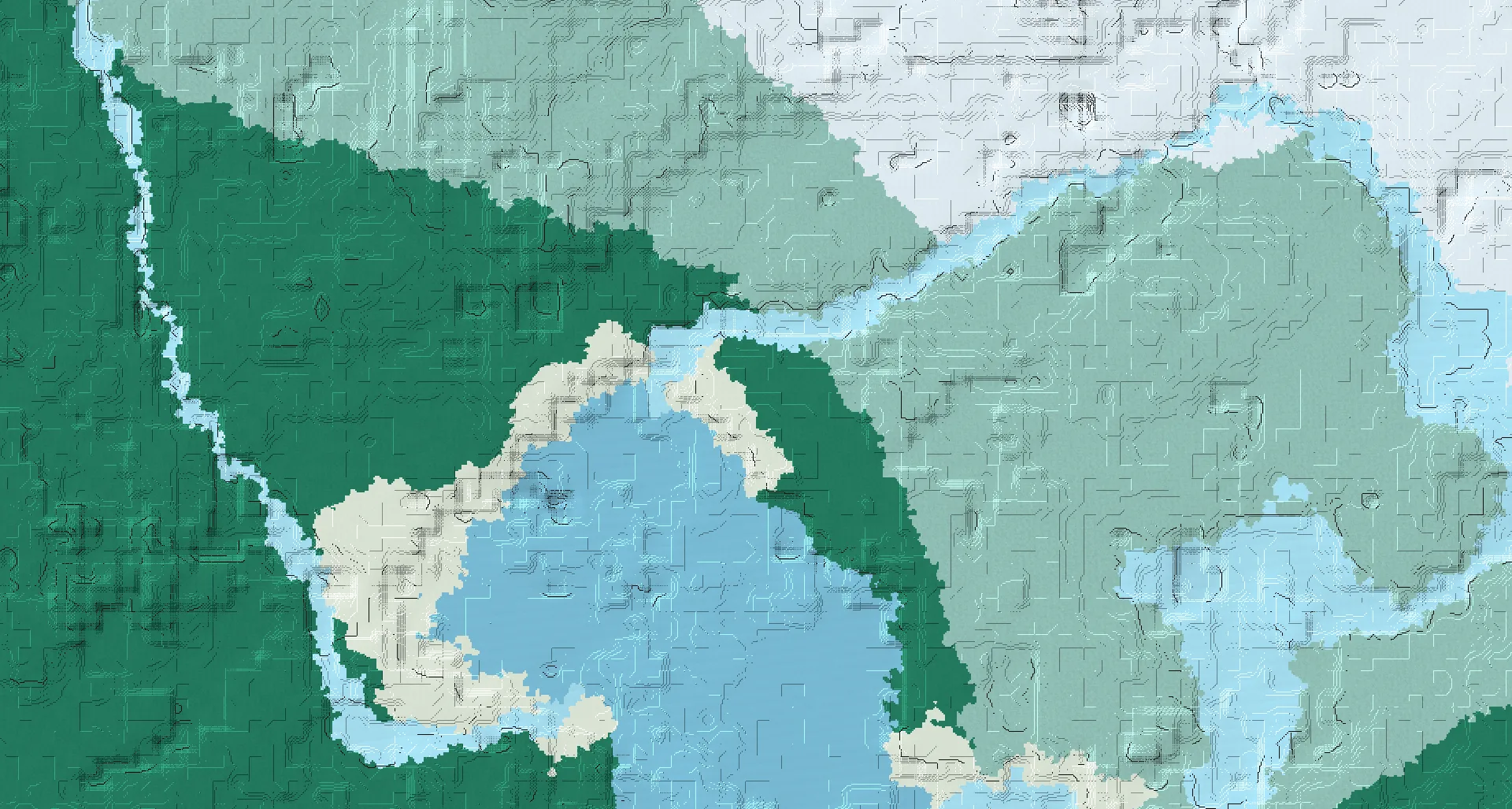 Seed map — 2 Villages near a Taiga Start with Pillager Outpost