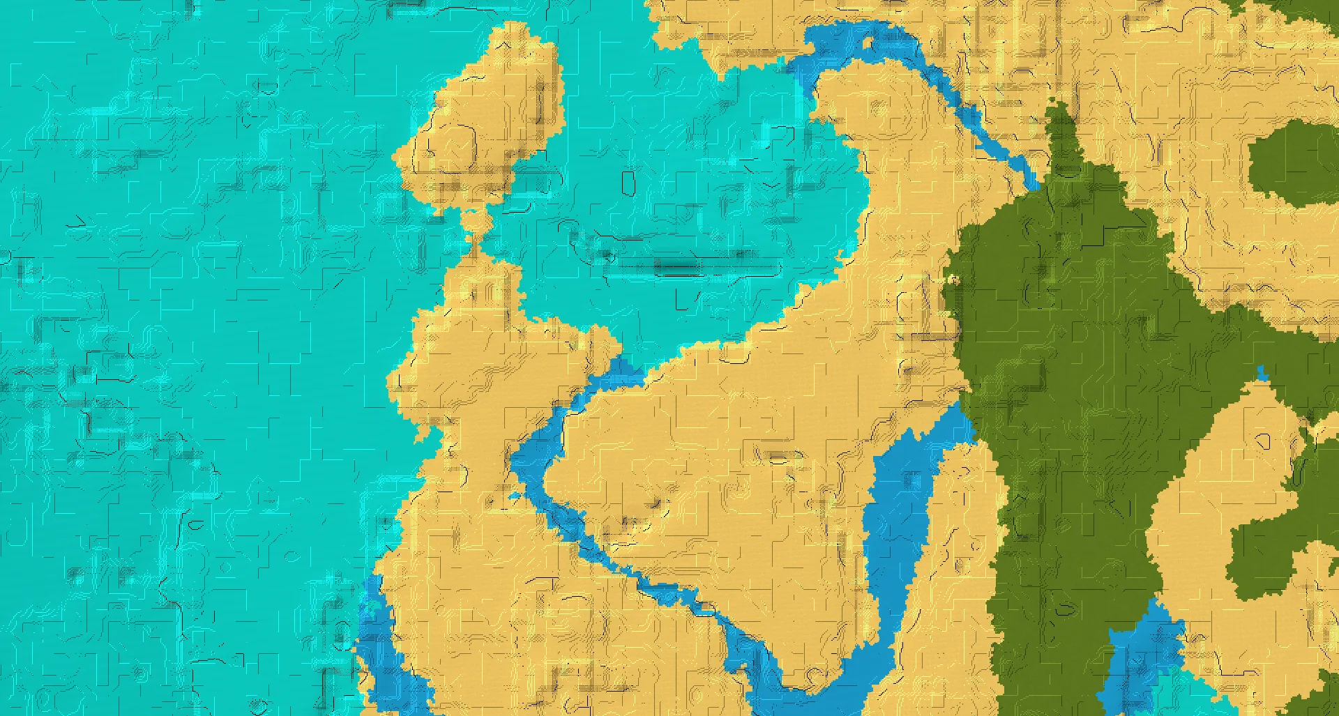 Seed map — Warm Ocean Northwest of a Desert Start with Ruined Portal