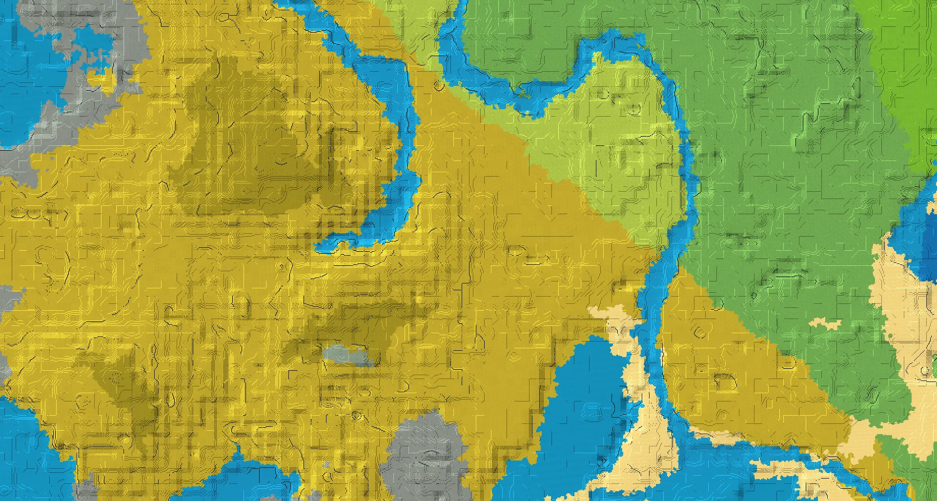 Seed map — Savanna Start with Trial Chambers at 0, 0 (Seed -7123251013323788156)