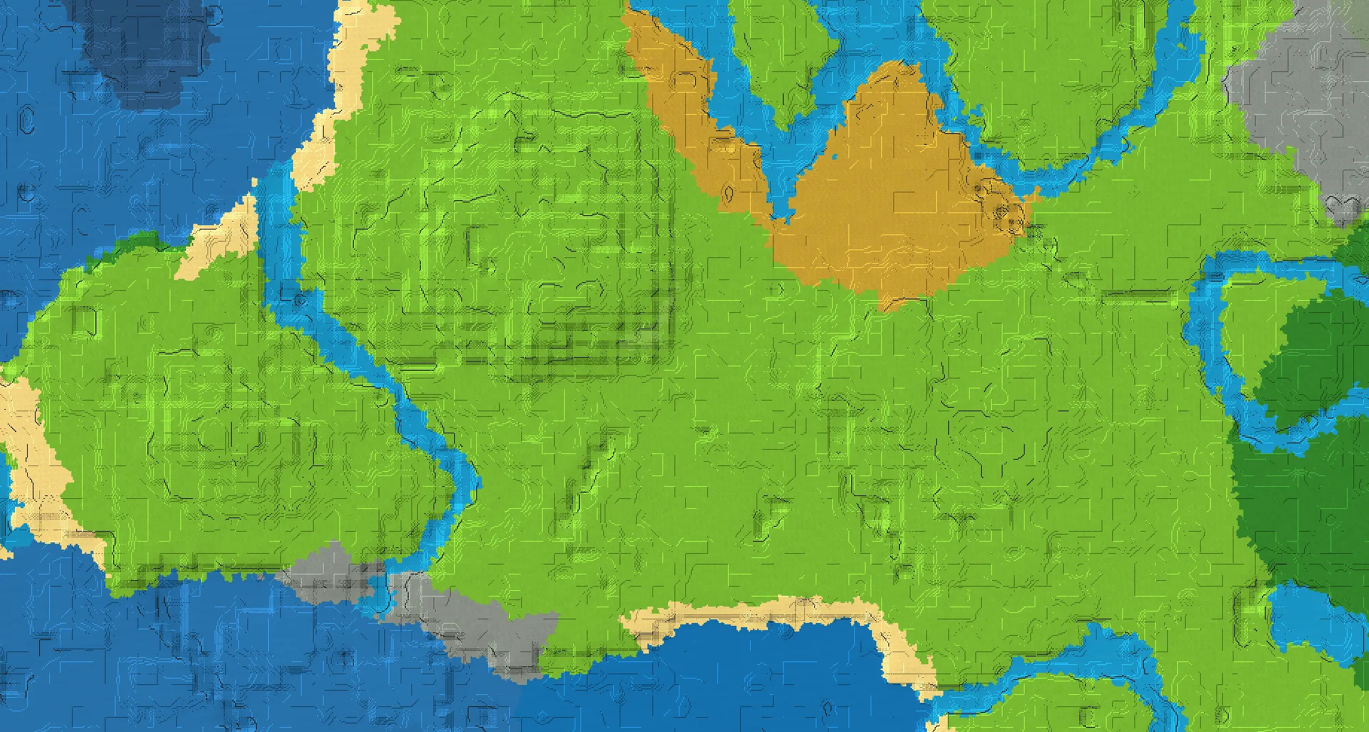 Seed map — Large plains village at mountain edge