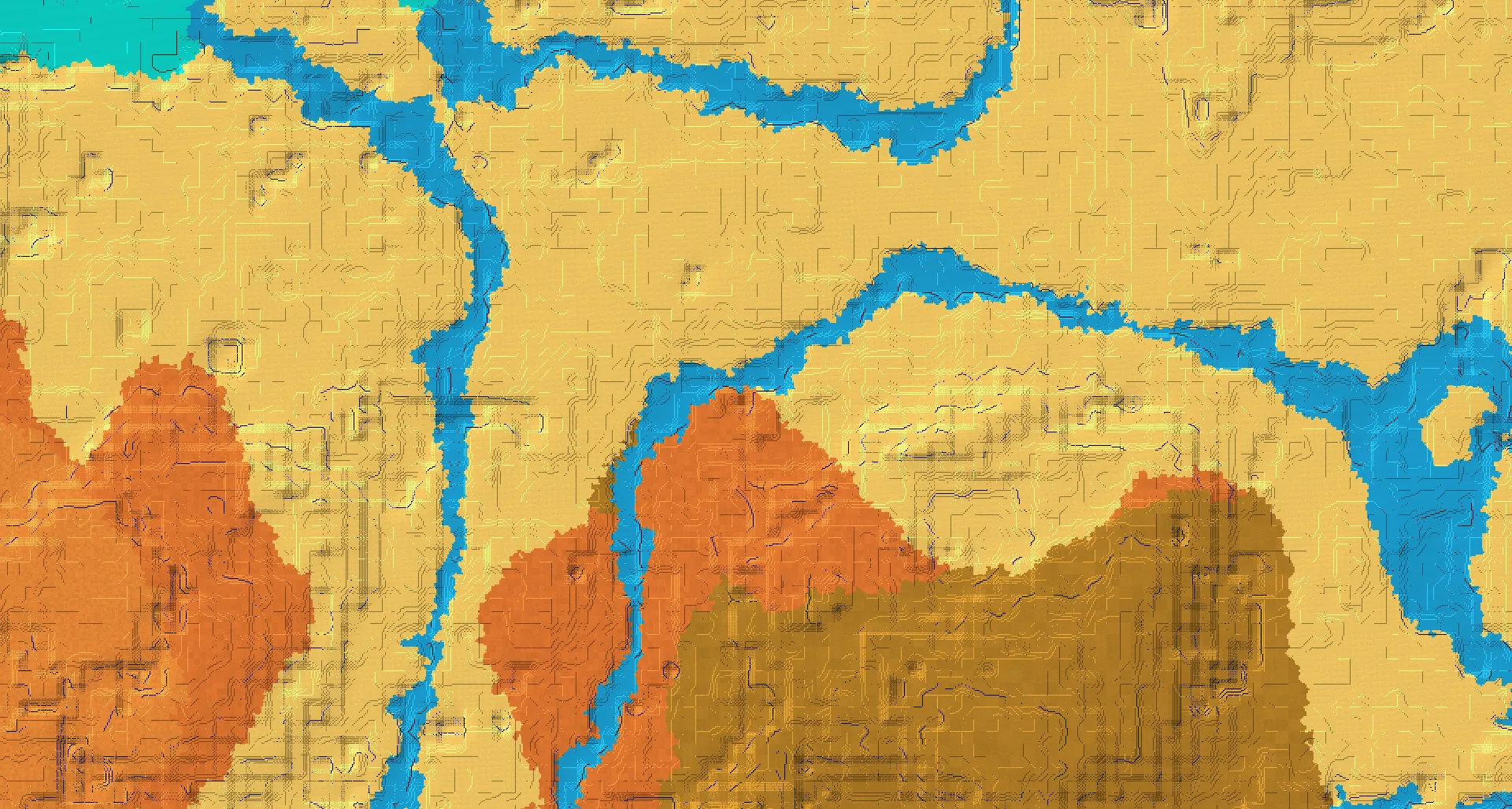 Seed map — Badlands South of a Desert Start with Desert Temple
