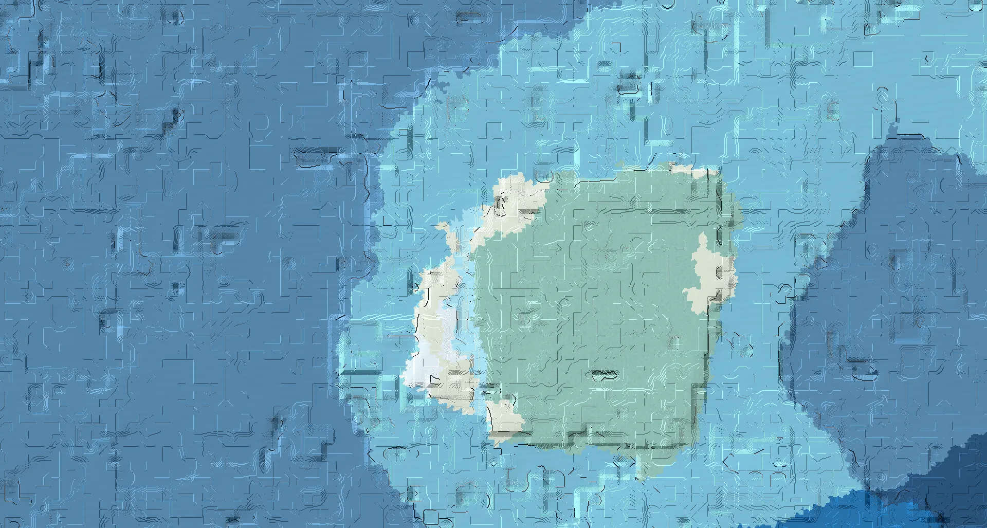 Seed map — Ocean-focused Start in Snowy Taiga with Ocean Monument