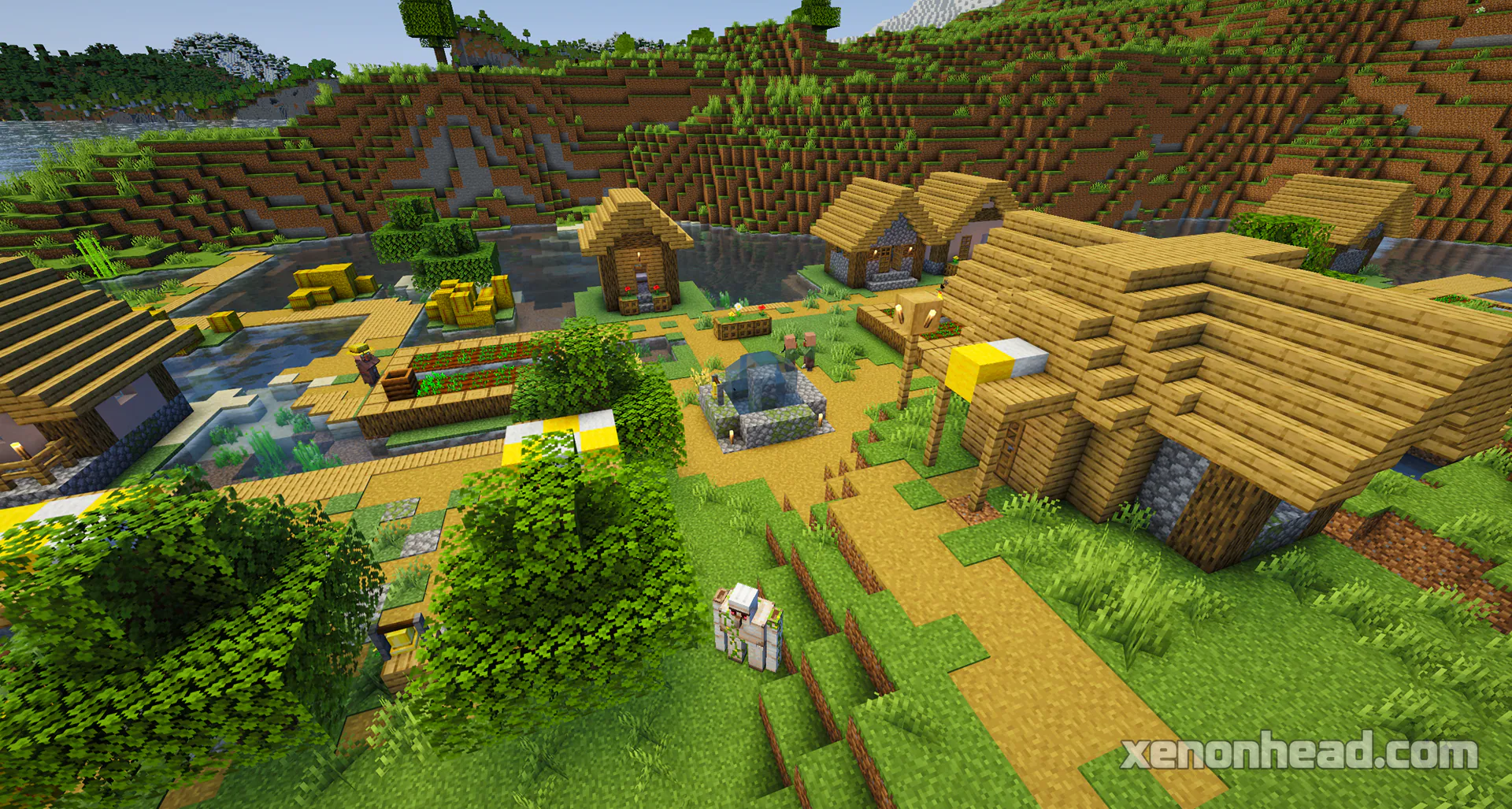 A perfectly shaped island village hidden inside a scenic mountain lake cove